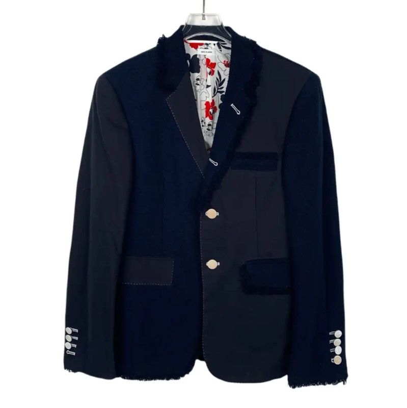 Thom Browne Thom Browne Navy Cotton Men's Jacket 0089 Size US XS / EU 42 / 0 - 1 Thumbnail