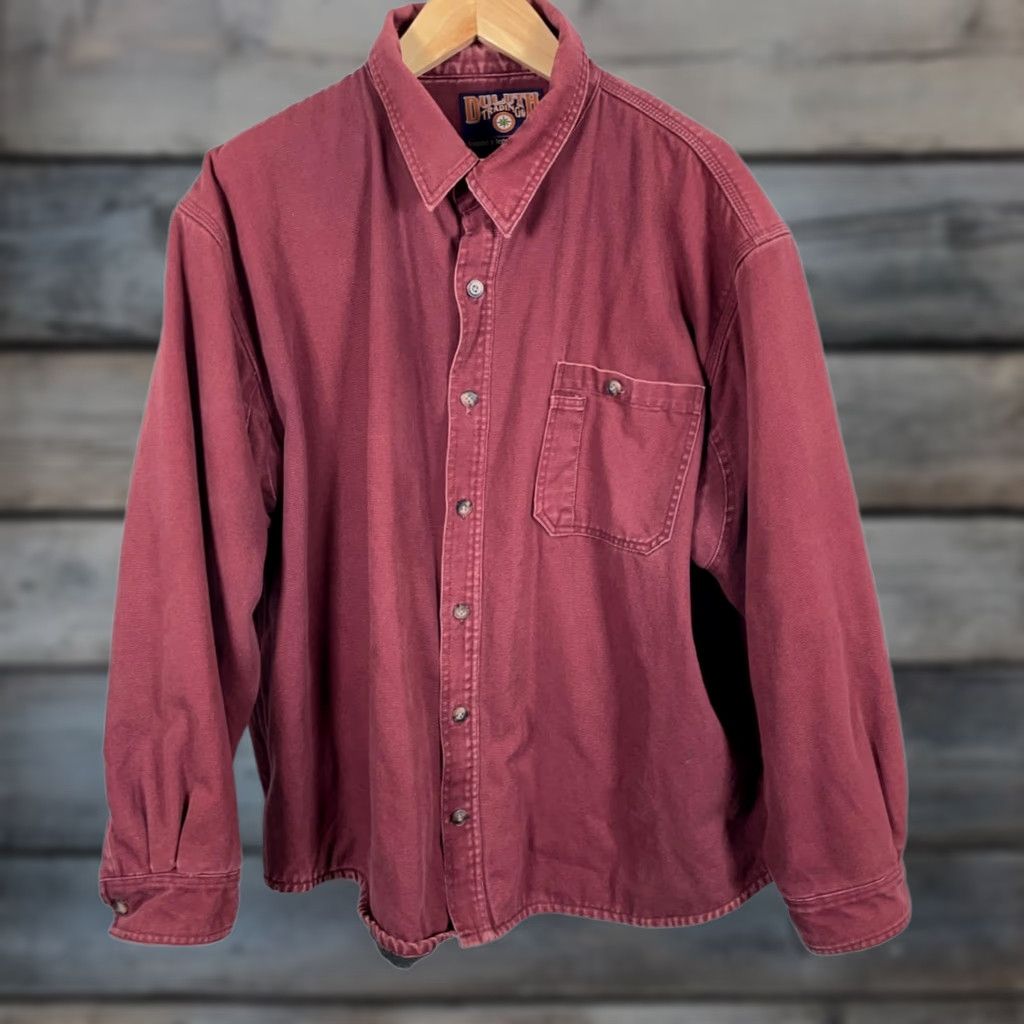 Vintage Duluth Jacket Fleece Lined Canvas Dark Red 2XL - Heavyweight, Workwear, Mens, Button Front, Short Length, Cotton/Polyester, Pockets, Regular Fit Size US XXL / EU 58 / 5 - 1 Thumbnail