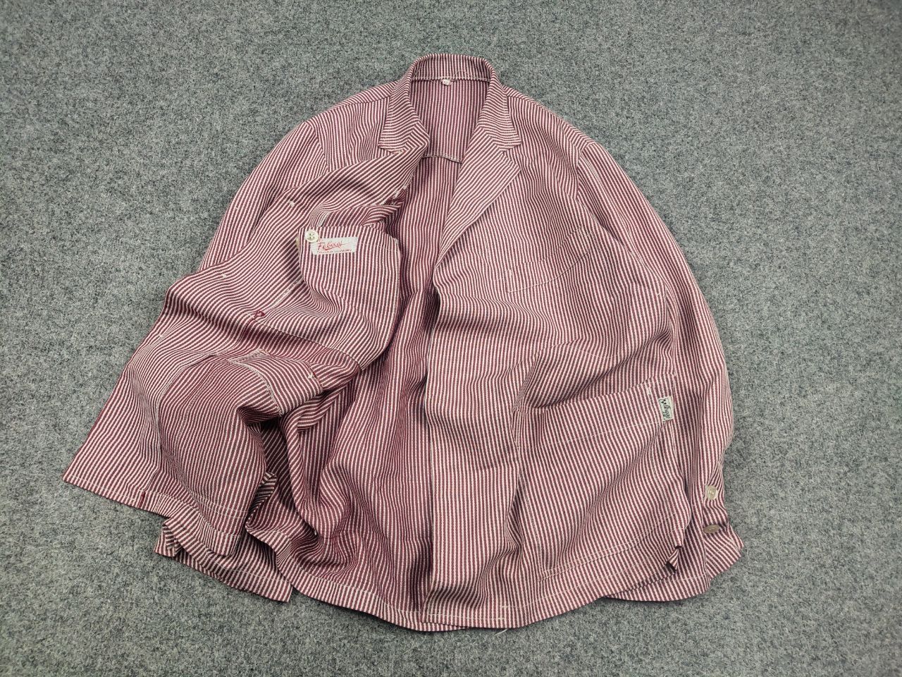 Vintage Vintage 70's Febvay Thin red stripe French Work Jacket Size US L / EU 52-54 / 3 - 2 Thumbnail