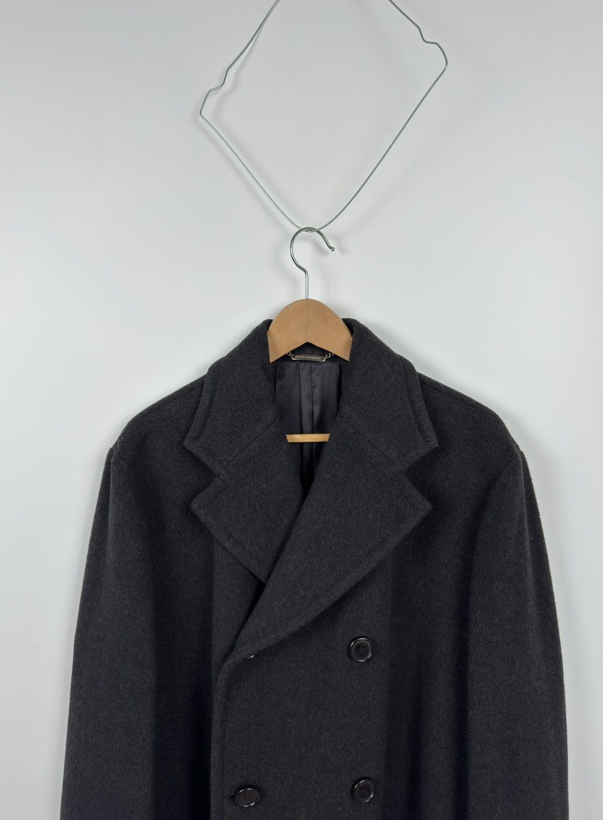 Dolce & Gabbana Dolce& Gabbana Heavy Wool Black Double-Breasted Coat Size US M / EU 48-50 / 2 - 2 Thumbnail