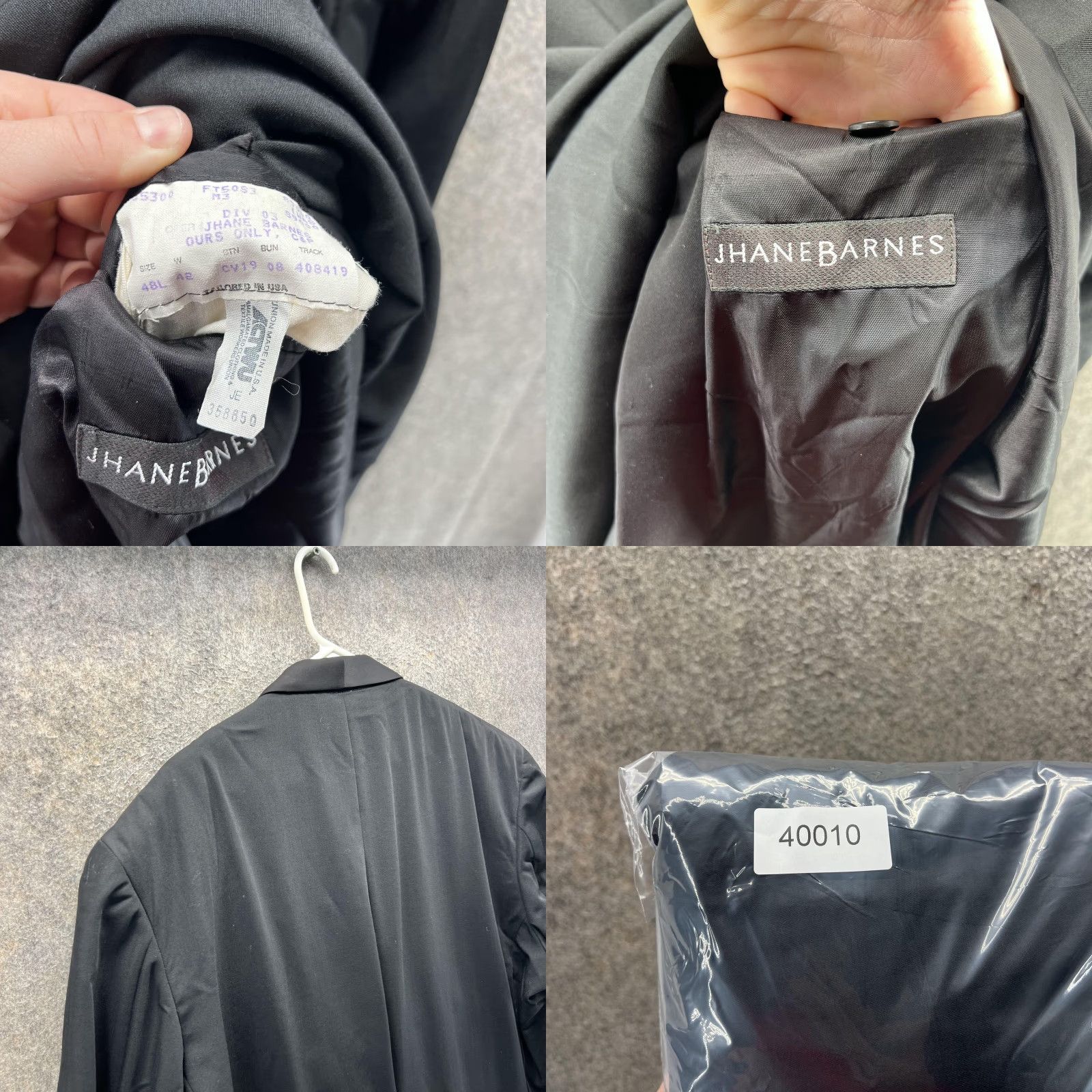 Vintage Jhane Barnes Tuxedo Jacket Mens 48L Black One-Button Shawl Lapel Formal Wedding Jacket Suit Coast? Size 48R - 8 Thumbnail