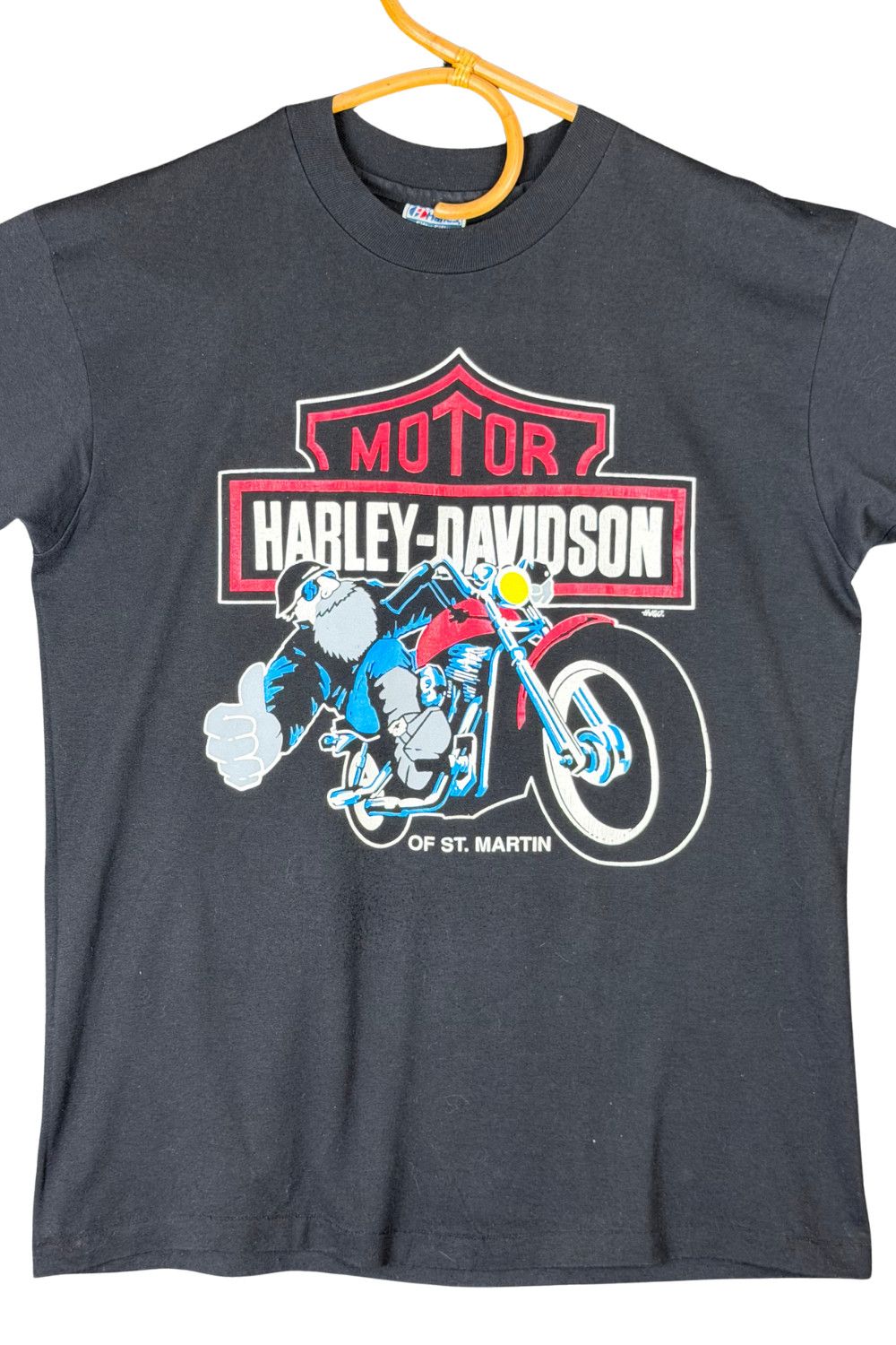 Harley Davidson Late 80s Harley-Davidson St Maarten Biker Tee USA Single Size US M / EU 48-50 / 2 - 4 Thumbnail