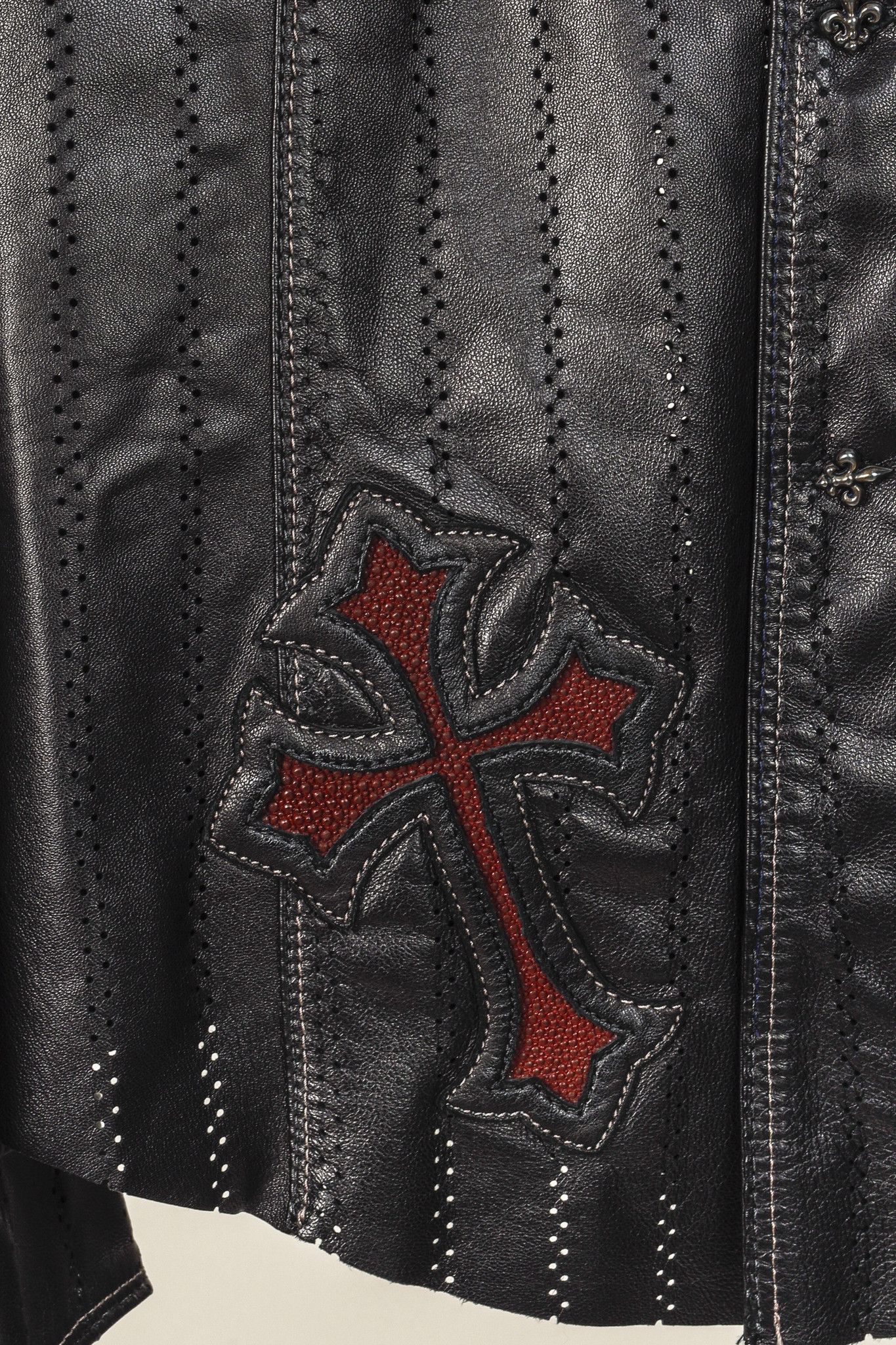 Other Logan Riese Leather Cross-Applique Jacket Size US M / EU 48-50 / 2 - 6 Thumbnail