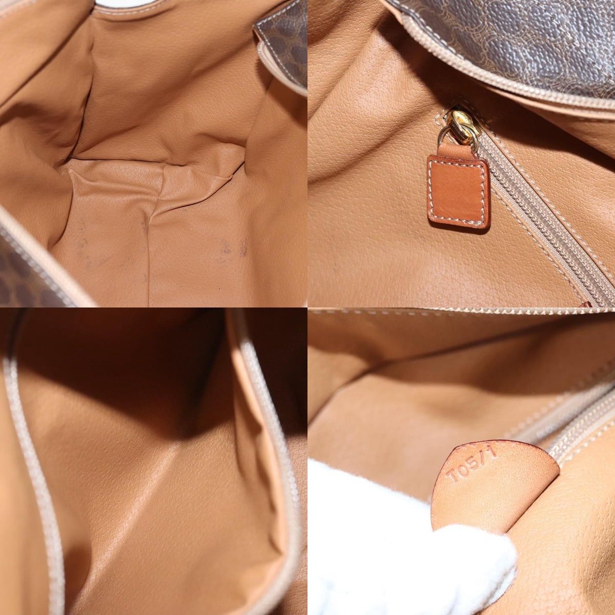 Celine CELINE Macadam Canvas Tote Bag Pvc Leather Brown Gold Size ONE SIZE - 12 Thumbnail