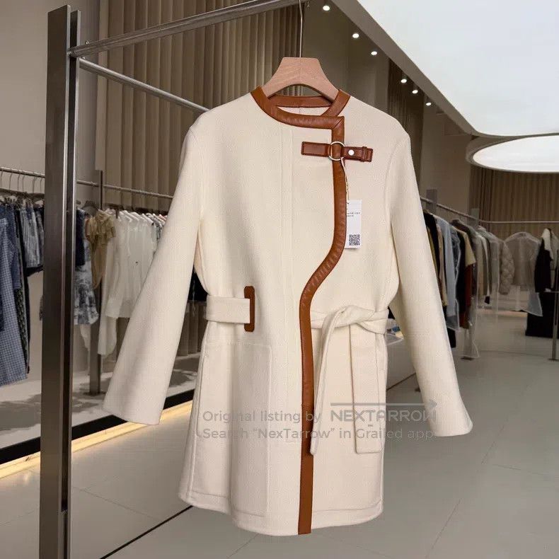 Hermes Hermes White Cashmere Classic Mid-length Coat Size XXS / US 00 / IT 34 - 1 Thumbnail
