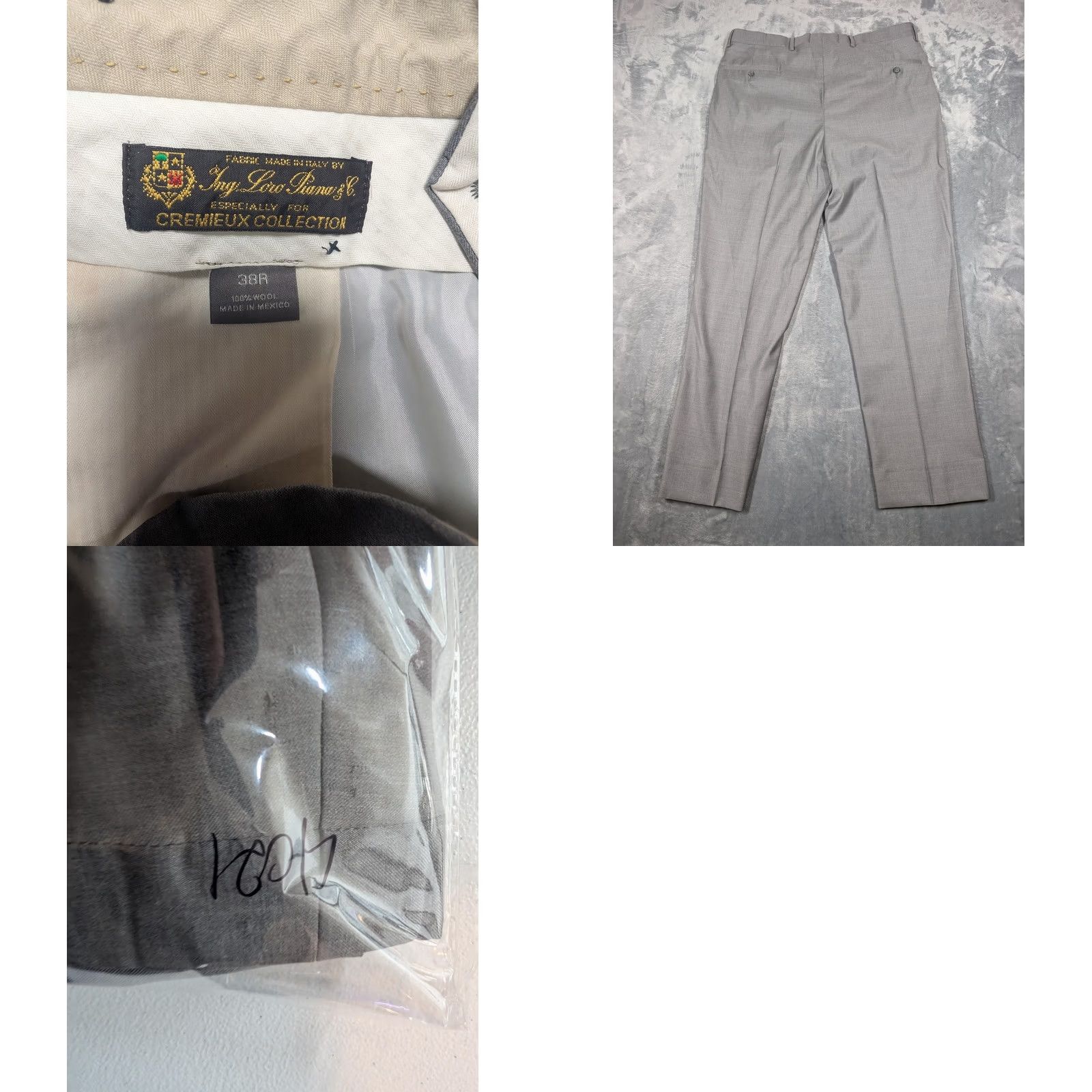 Cremieux Cremieux Pants Mens 38x32 Gray Wool Flat Front Straight Leg Dress Pants Mens Regular 32 Inseam Size US 38 / EU 54 - 8 Thumbnail