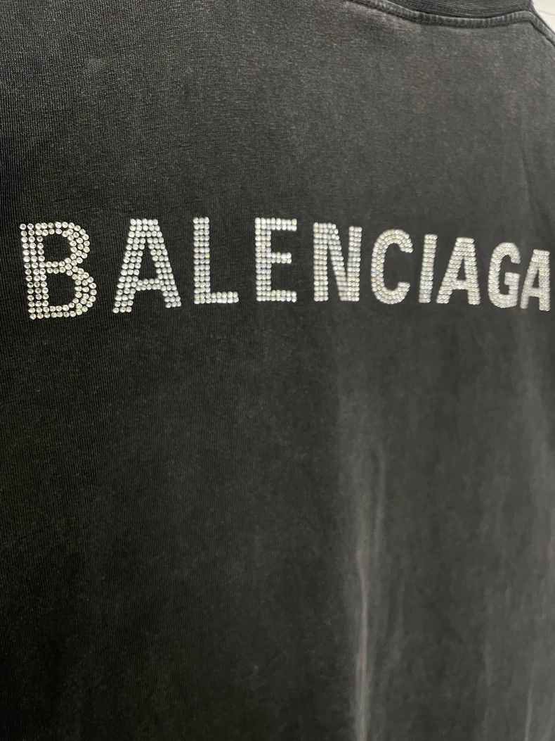 Balenciaga Balenciaga Back Diamond Logo Washed Black Short Sleeve Size US XS / EU 42 / 0 - 3 Thumbnail