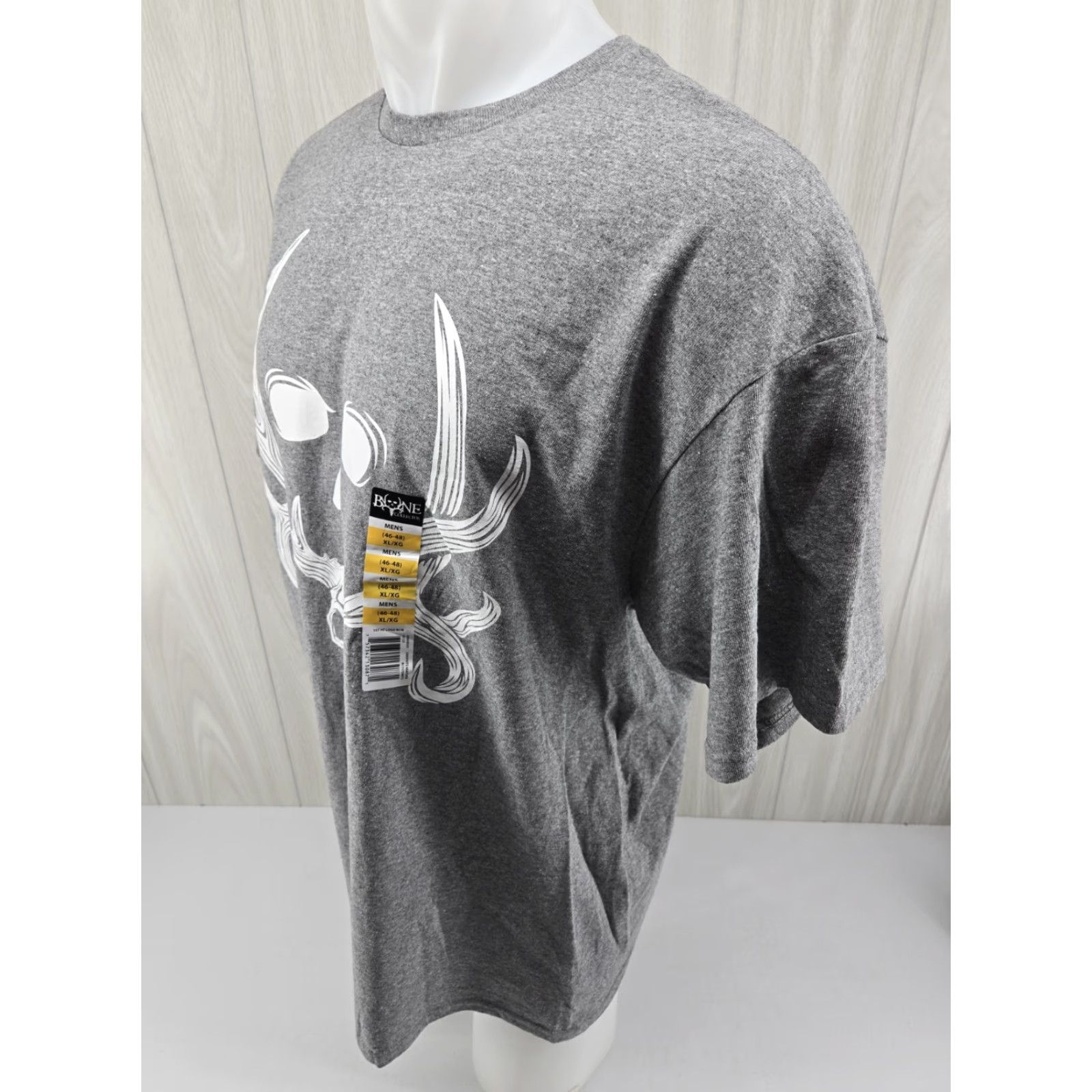 Logo 7 Bone Collector T-shirt XL Gray White Logo Men Shirt Short Sleeve Crew Neck Graphic Print Skull Logo Size US XL / EU 56 / 4 - 5 Thumbnail