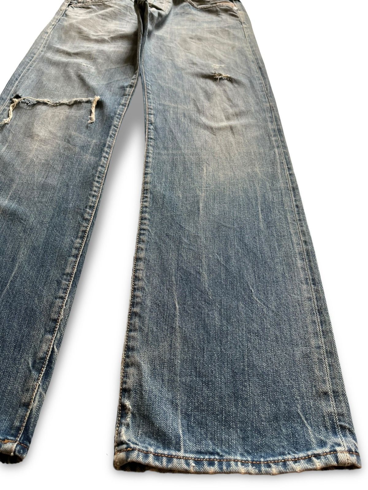 Replay Vintage Replay Selvedge Faded Wash Distressed Loose Jeans Size US 33 - 8 Thumbnail