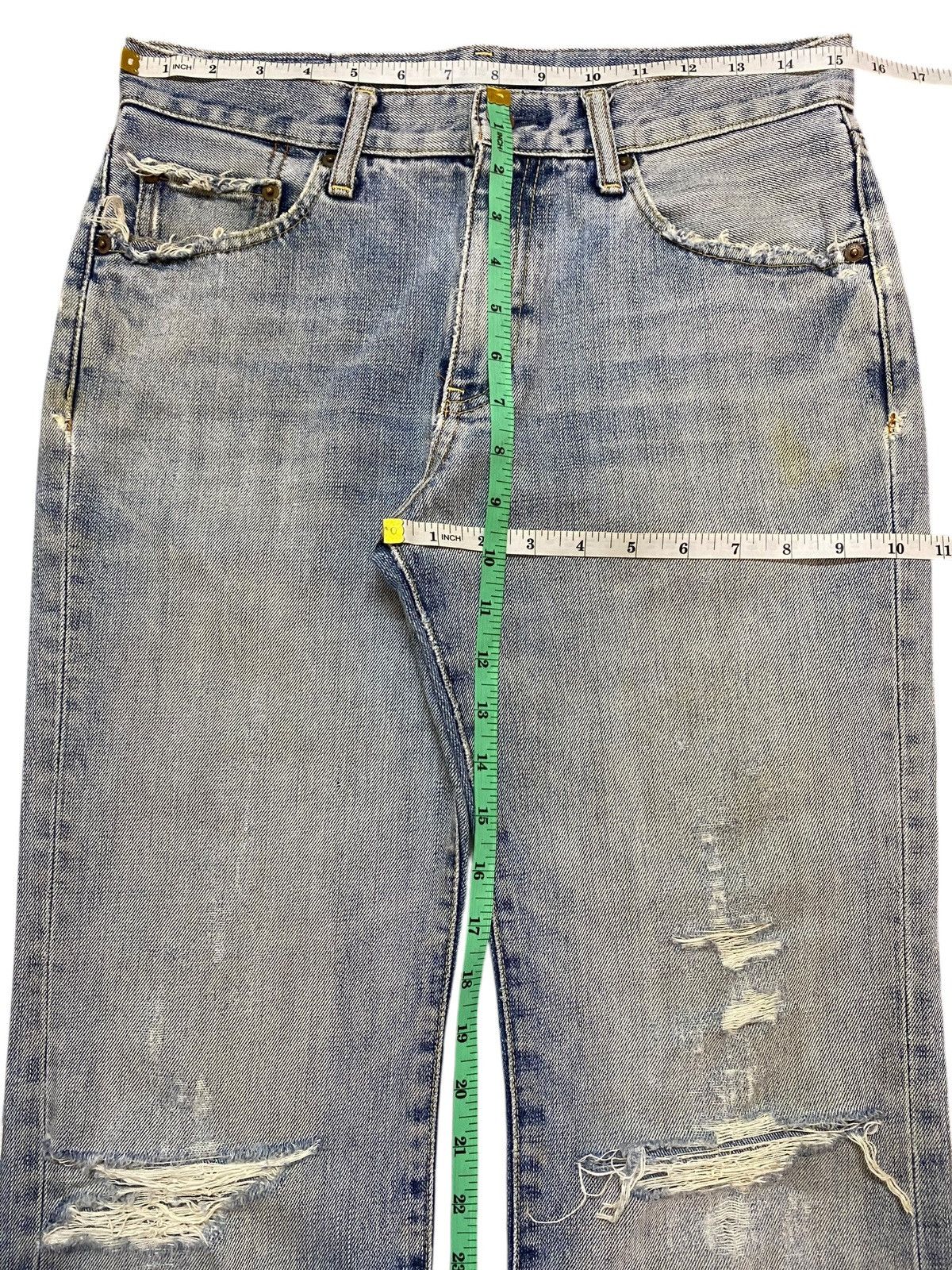 Japanese Brand Vintage Uniqlo Faded Wash Distressed Flare Jeans Size US 31 - 15 Thumbnail