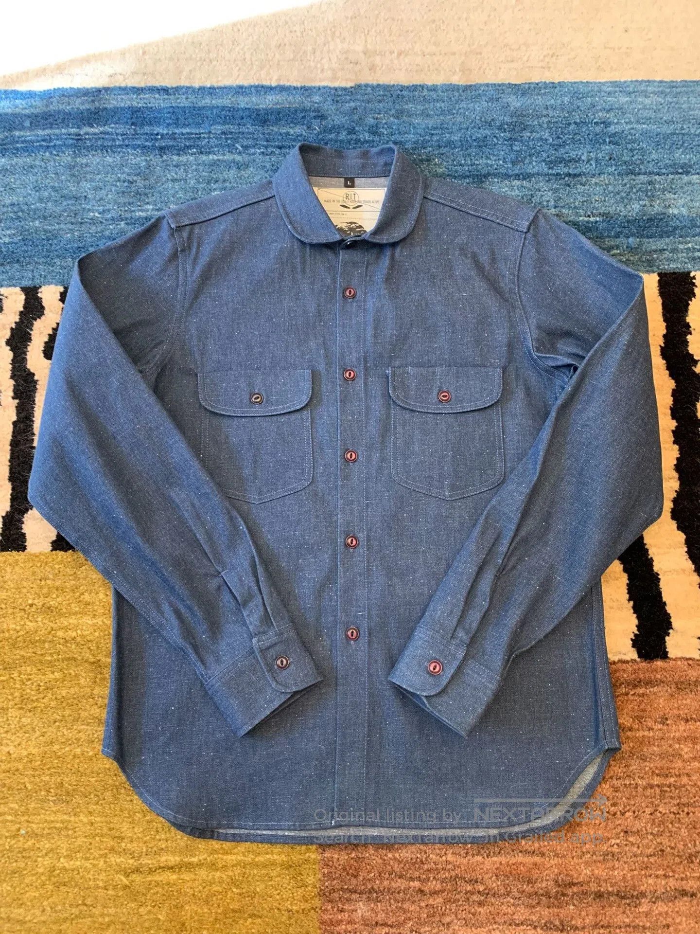 Rogue Territory RGT Shawl Collar Snowflake Denim Work Shirt. Size US L / EU 52-54 / 3 - 2 Thumbnail