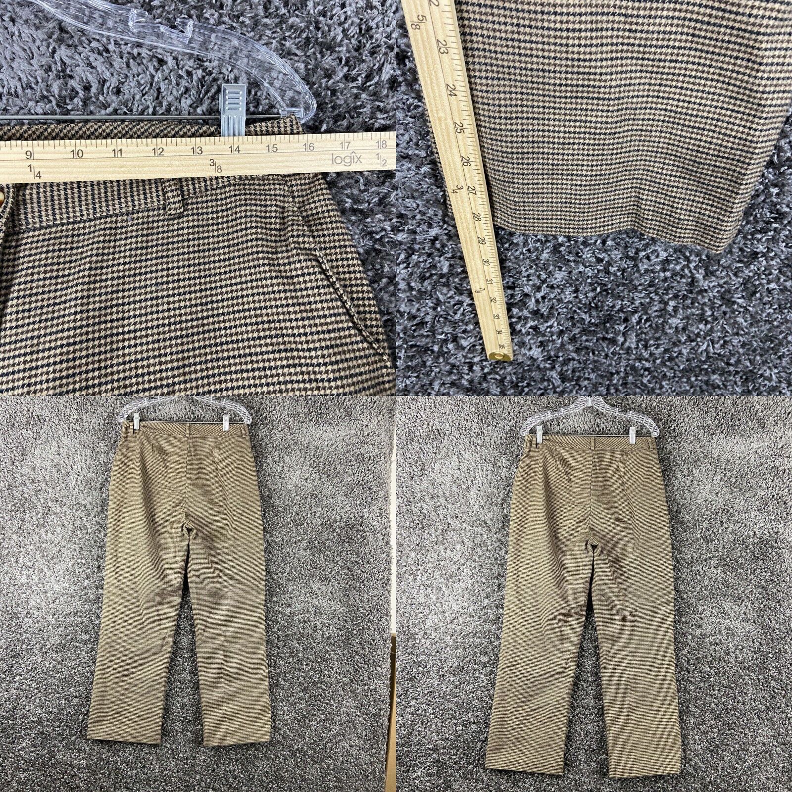 Vintage VINTAGE L.L. Bean Brown Plaid Tweed Dress Pants Wide-Leg Women 12 REG Brown Plaid Tweed Pants Women 12 REG Women's Pants Wide Leg 12 REG Size 34" / US 12 / IT 48 - 8 Thumbnail