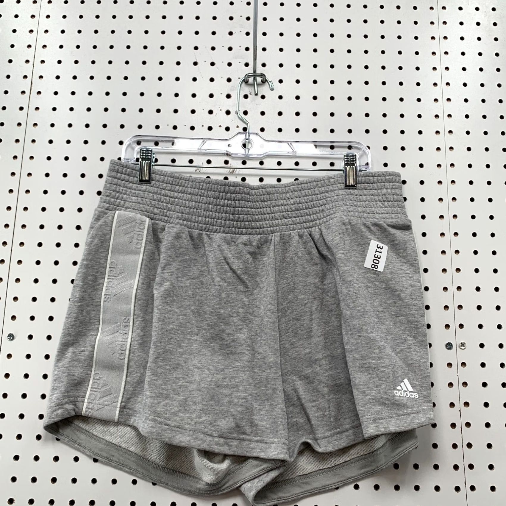 Adidas Adidas Sweat Shorts Men XL White Striped Fleece 34x3.5 Casual Active Size 40" / US 18 - 5 Thumbnail