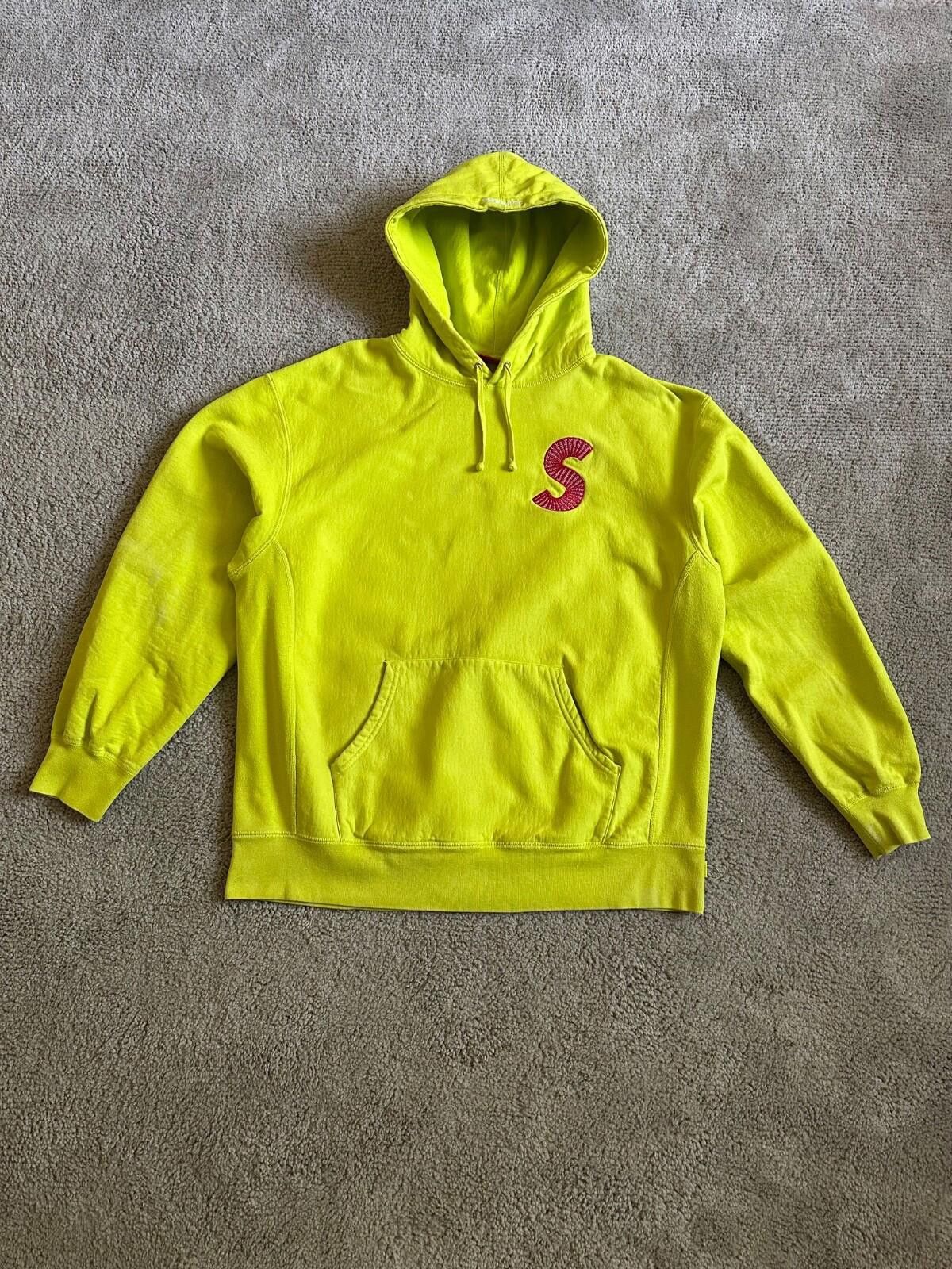 Supreme Supreme Hoodie S Logo Hooded Sweatshirt L Cotton Yellow Used Size US XL / EU 56 / 4 - 1 Thumbnail