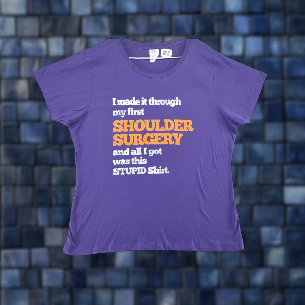 Port & Company Port & Company Got through Shoulder Surgery Recovery T-Shirt 2XL Purple Unisex Adults XS? 2XL? (adjusted) Size US XXL / EU 58 / 5 - 1 Thumbnail