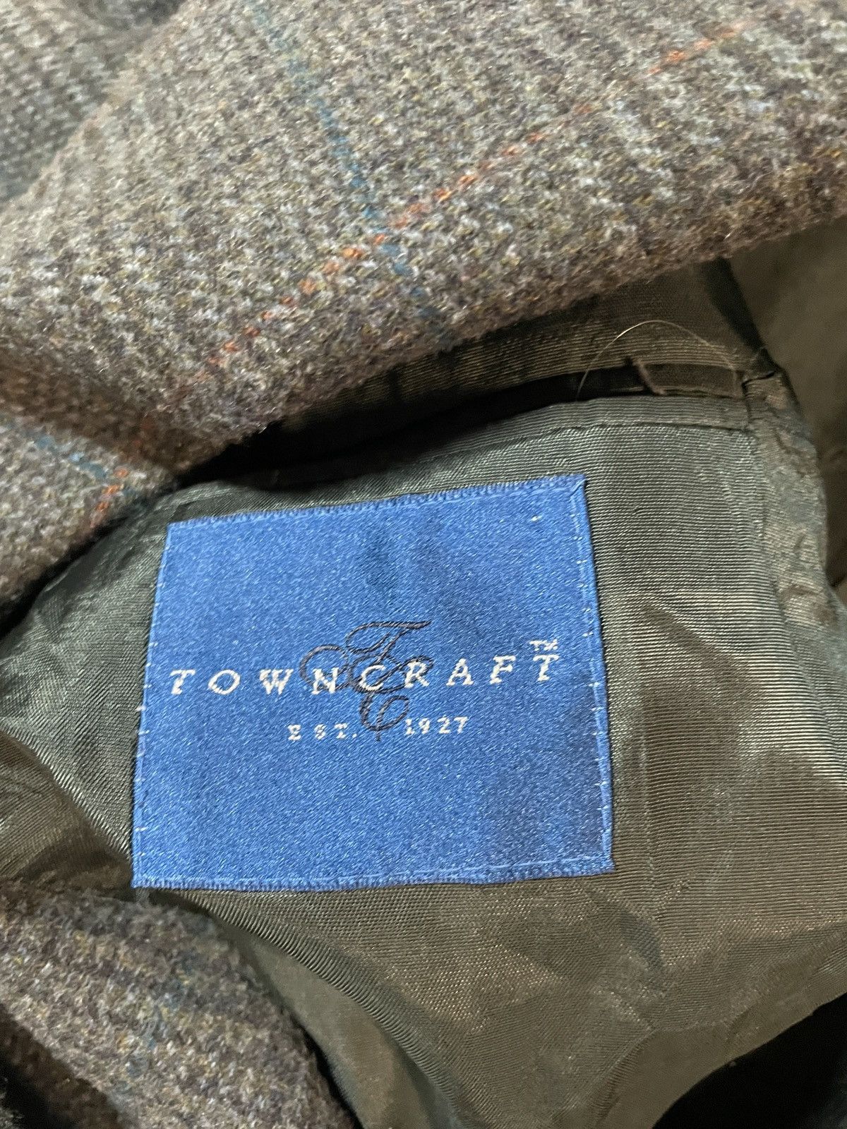 Towncraft Vintage 90s Towncraft Lambswool Tweed Blazer Dark Gray 43L Size 42L - 4 Thumbnail