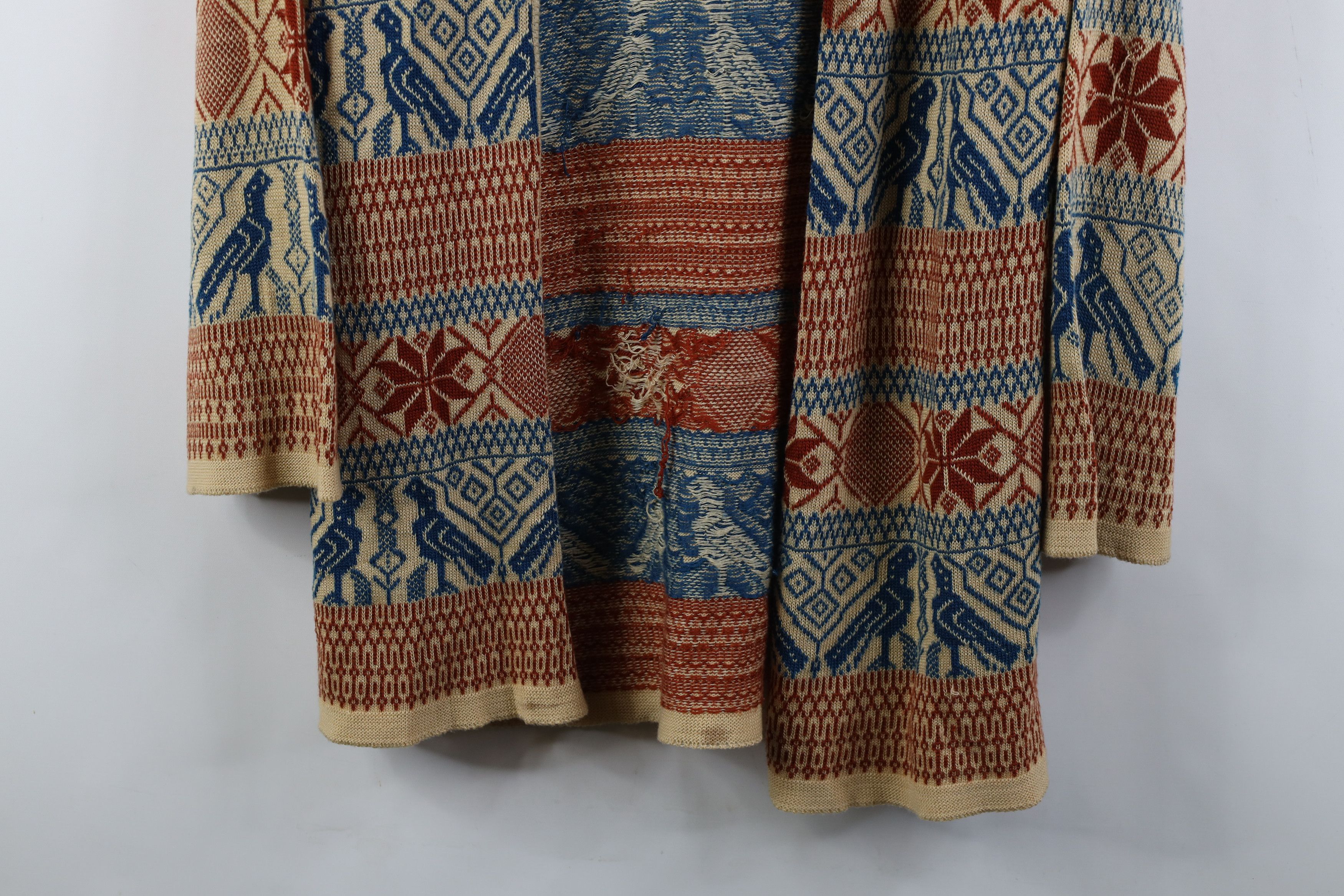 Vintage Vintage 60s 70s Boho Chic Knit Hooded Hoodie Sweater USA Size M / US 6-8 / IT 42-44 - 3 Thumbnail