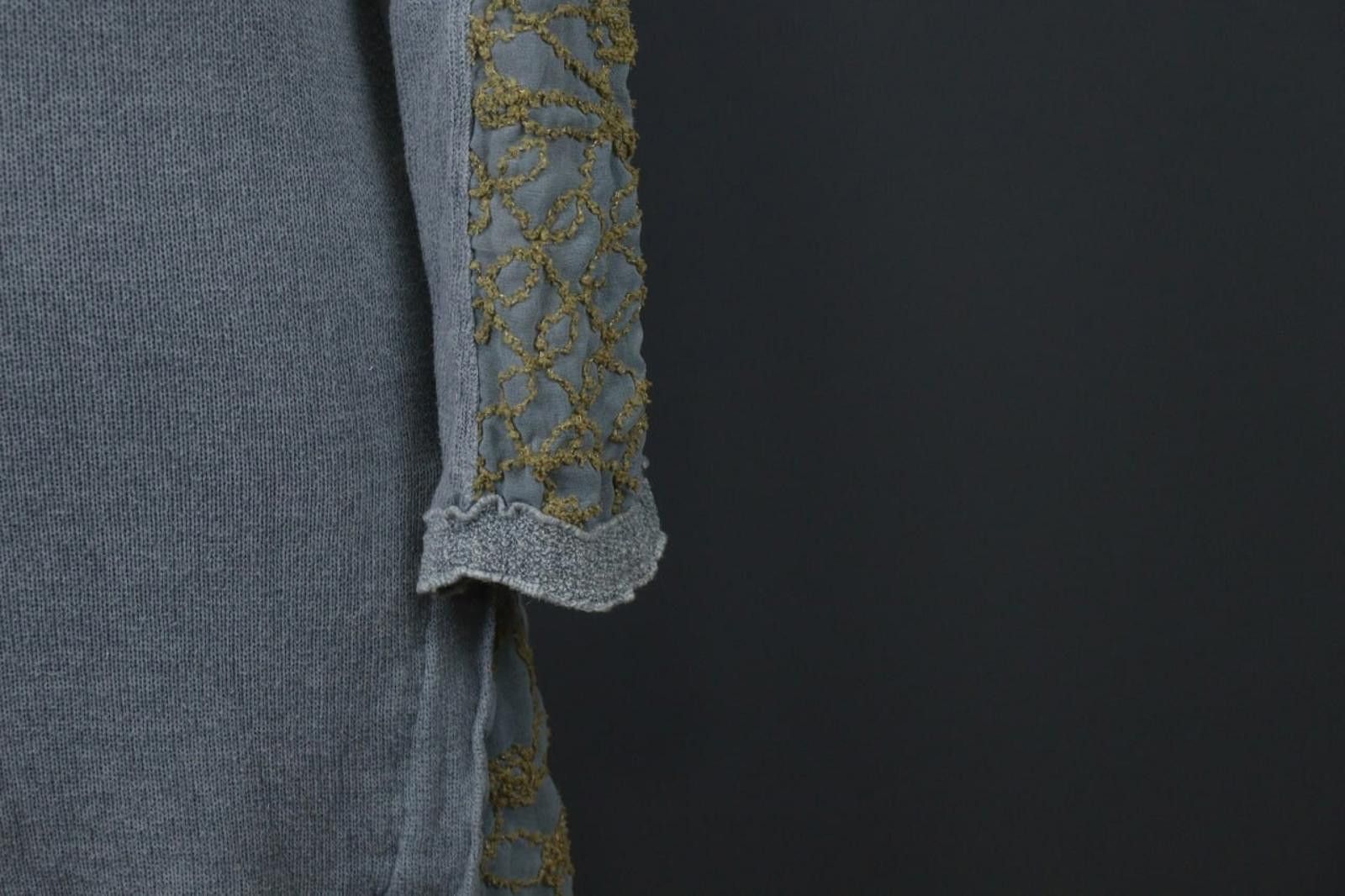 Designer Elisa Cavaletti Blue Knit Round Neck Shift Dress Size S Size S / US 4 / IT 40 - 4 Thumbnail
