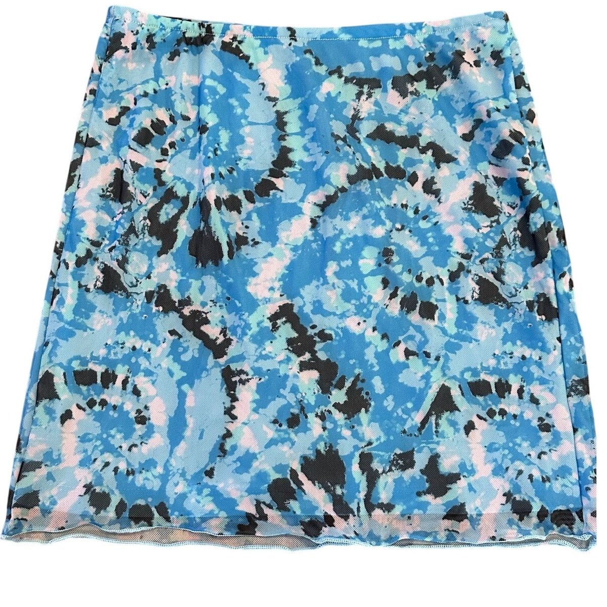 Other Something New Women's Serena Mesh Blue Black Mini Skirt XS Size 24" / US 00 / IT 34 - 3 Thumbnail