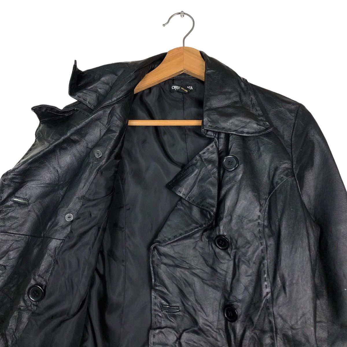Japanese Brand 🔥Biker Leather Jacket Soft Parachute Design Chest Mania Size US M / EU 48-50 / 2 - 12 Thumbnail