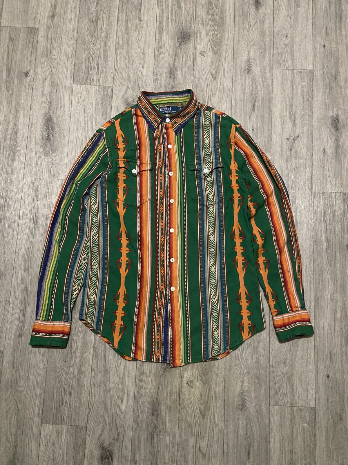 Polo Ralph Lauren Polo Ralph Lauren Vintage SouthWestern Aztec Button Up Shirt Size US M / EU 48-50 / 2 - 1 Thumbnail