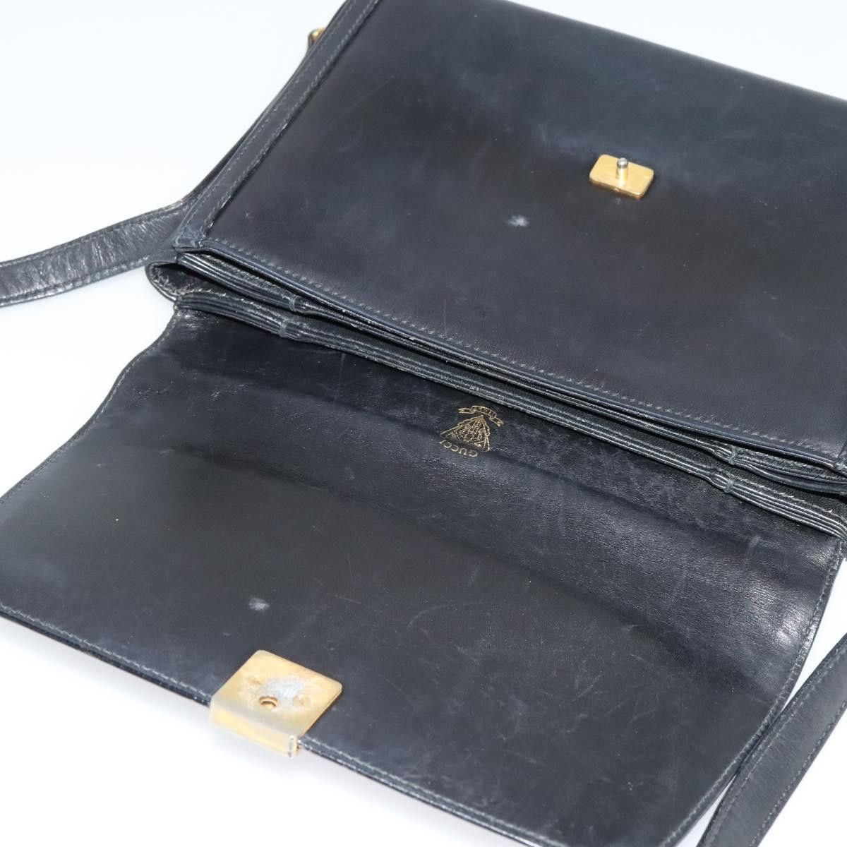 Gucci GUCCI Shoulder Bag Leather Black Gold Size ONE SIZE - 10 Thumbnail