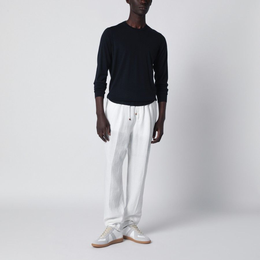 Drumohr o1d2blof0226 Wool Crew Neck Sweater in Navy Blue Size US M / EU 48-50 / 2 - 2 Thumbnail