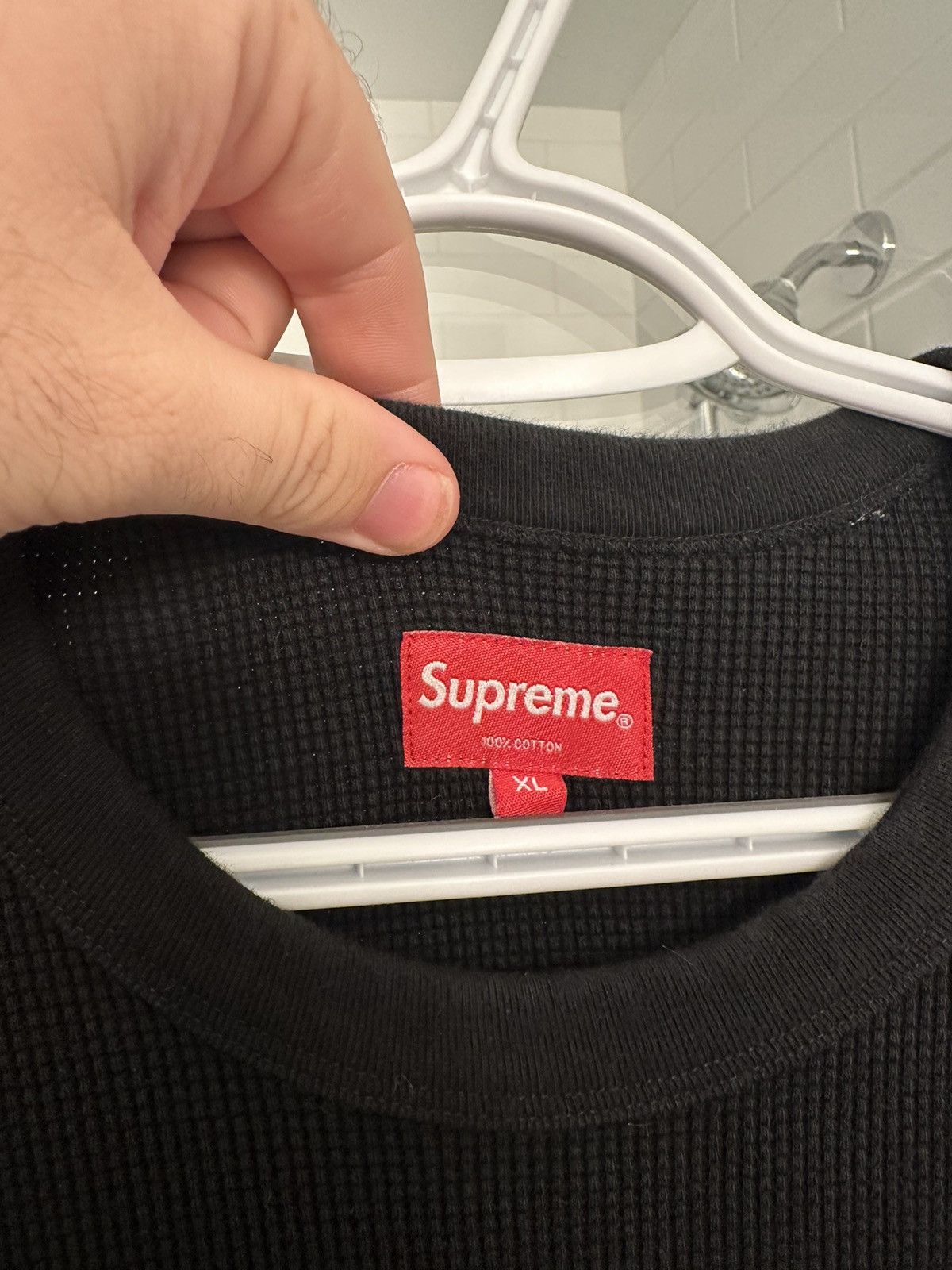 Supreme SUPREME Sleeve Logo Waffle Thermal Size US XL / EU 56 / 4 - 5 Thumbnail