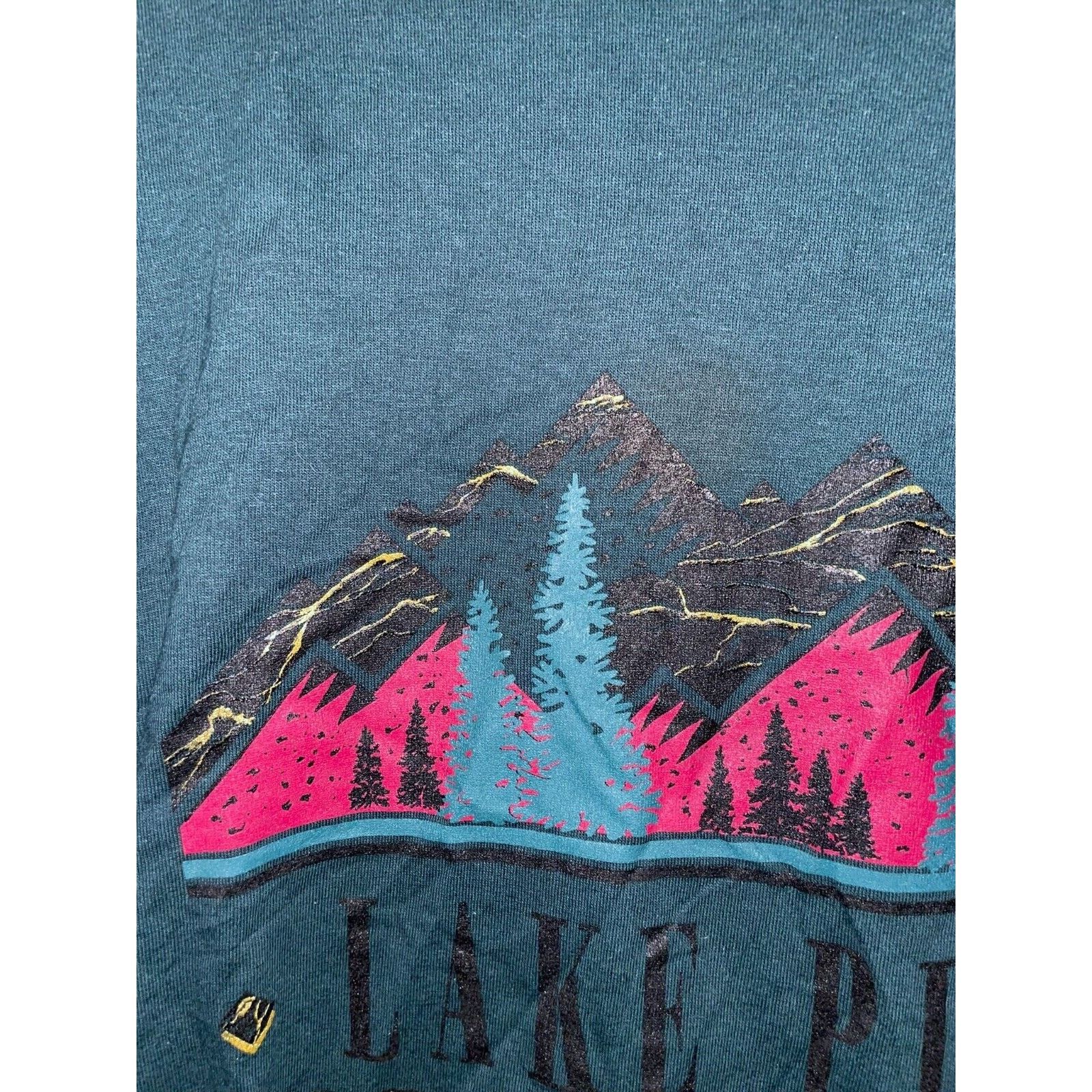 Vintage Vintage Lake Placid Shirt Mountain Tree Tee 1990s VTG 90s L Size US L / EU 52-54 / 3 - 3 Thumbnail