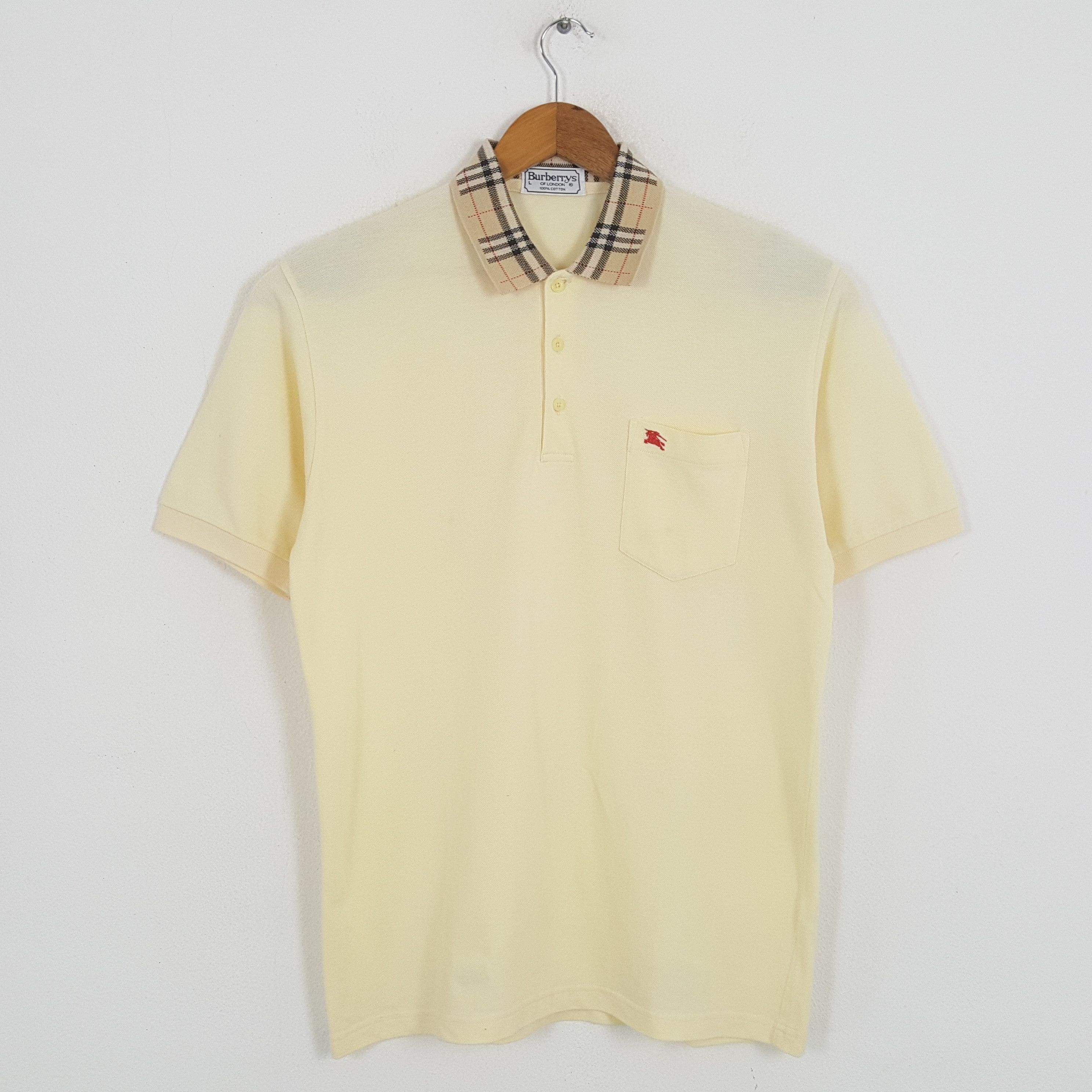 Vintage BURBERRYS Nova Check Collar Design Polos Shirt