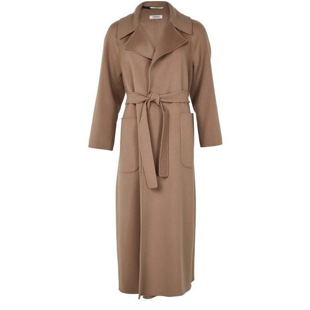 MAX MARA Doris Brown Wool Belted Long Coat Coat New & Authen