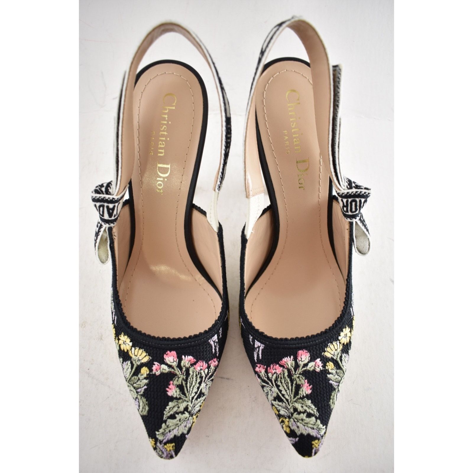 Dior Dior J'adior Millefiori Floral Ribbon Logo Slingback Pump Size US 7 / IT 37 - 11 Thumbnail