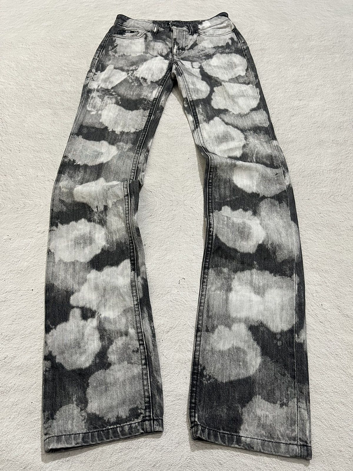Kapital 2000s D&G Dolce Gabbana Print Painted Flare Jeans y2k Lgb Size US 30 / EU 46 - 1 Thumbnail
