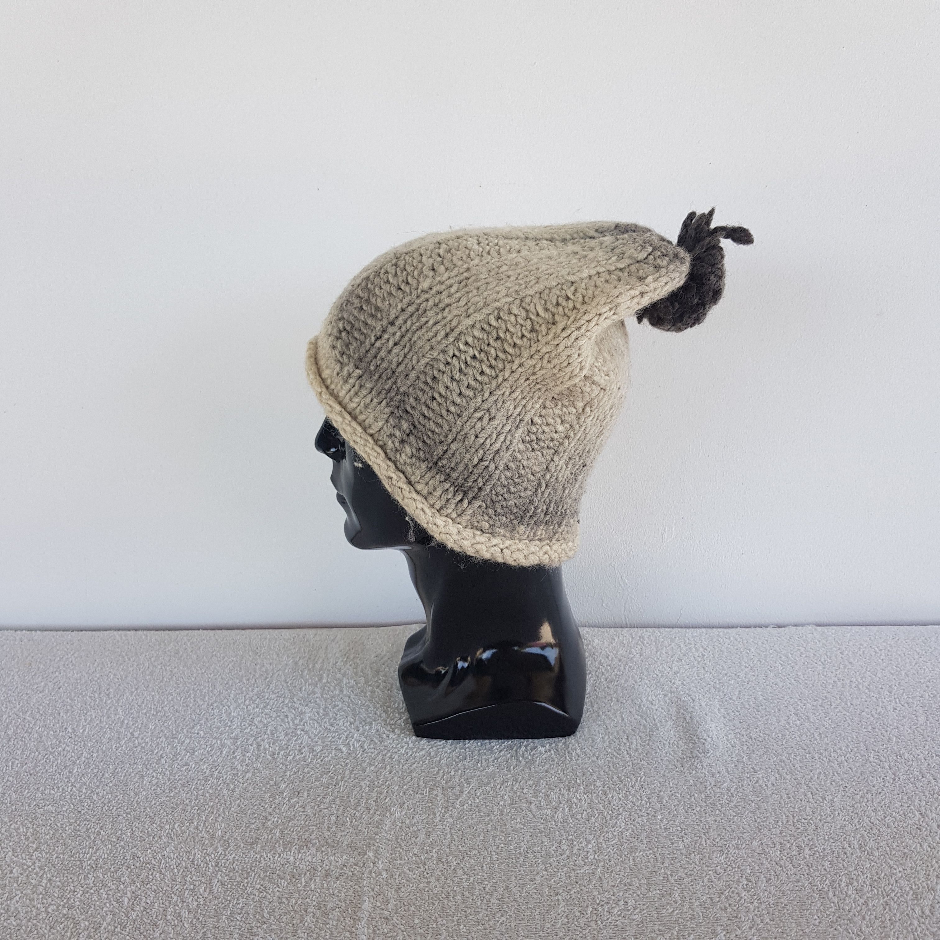 Homespun Knitwear Vintage 7 May Wool Beanie Crochet Knit Snow Caps Ski Hats. Size ONE SIZE - 4 Thumbnail
