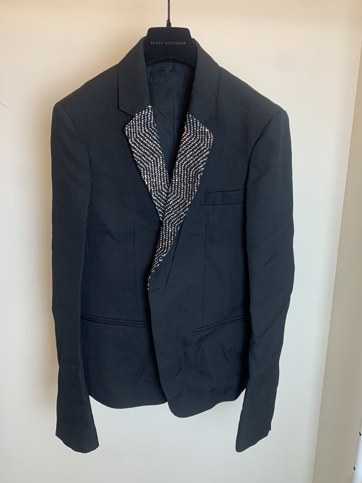 Haider Ackermann Haider Ackermann AW16 Black Sequin Lapel Blazer Size US S / EU 44-46 / 1 - 2 Thumbnail
