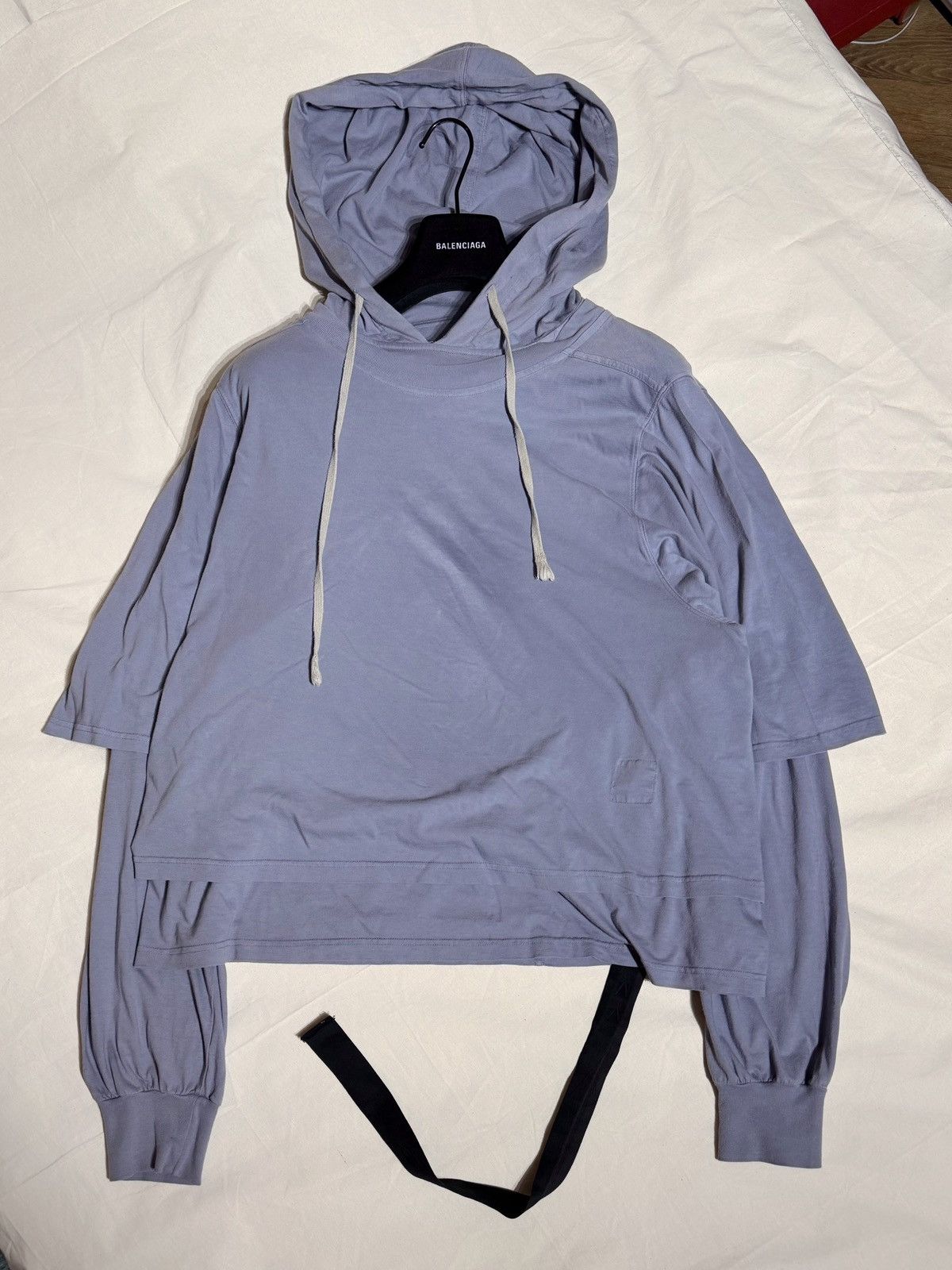 Rick Owens Drkshdw HUSTLER BRUISE COLOR HOODIE MILK LAYERED TEE HOODED Size US L / EU 52-54 / 3 - 3 Thumbnail