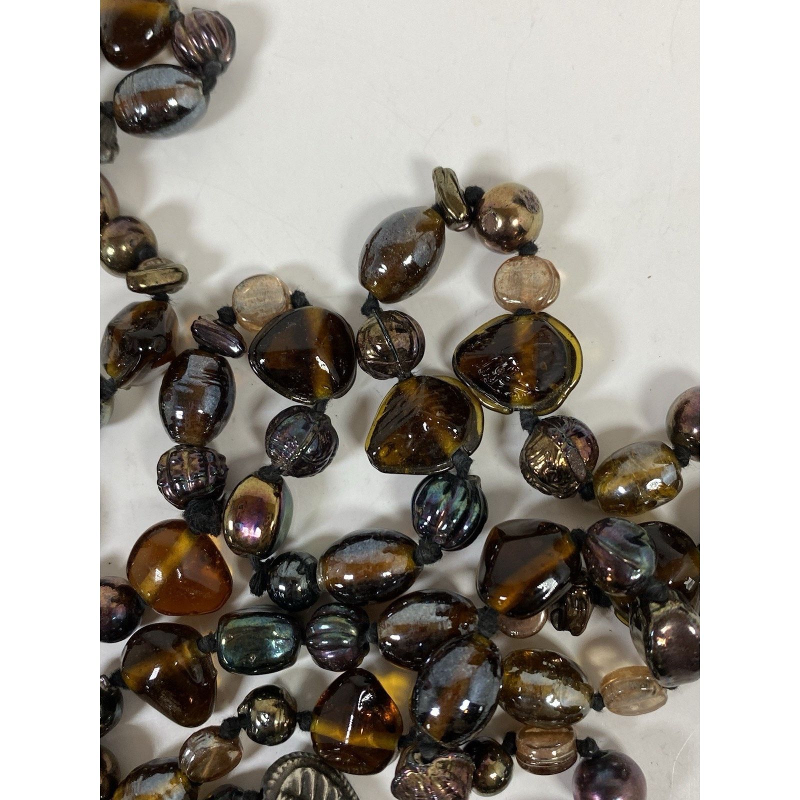 Other Vintage Iridescent Topaz Glass Beaded Necklace Size ONE SIZE - 4 Thumbnail