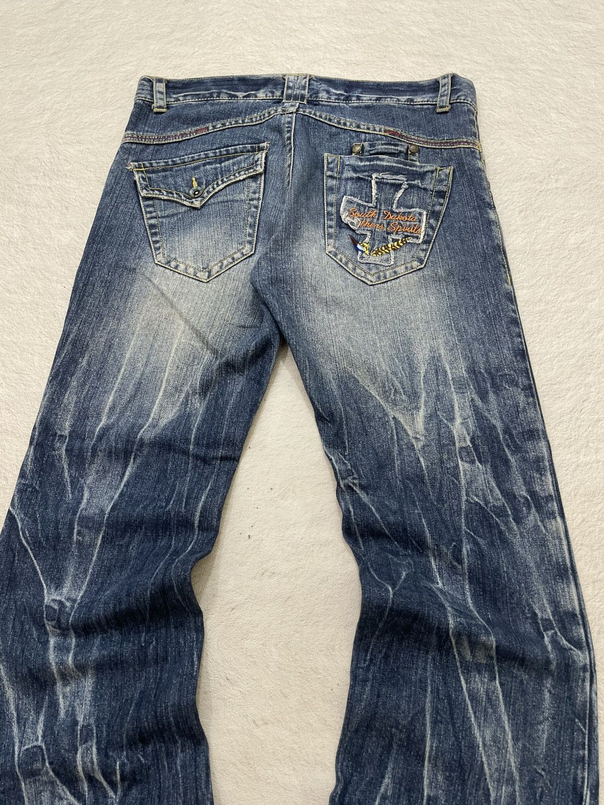 Hysteric Glamour 2000s Hysteric Flare Raw Denim Heavy Fading Embroidered Y2K Size US 36 / EU 52 - 9 Thumbnail