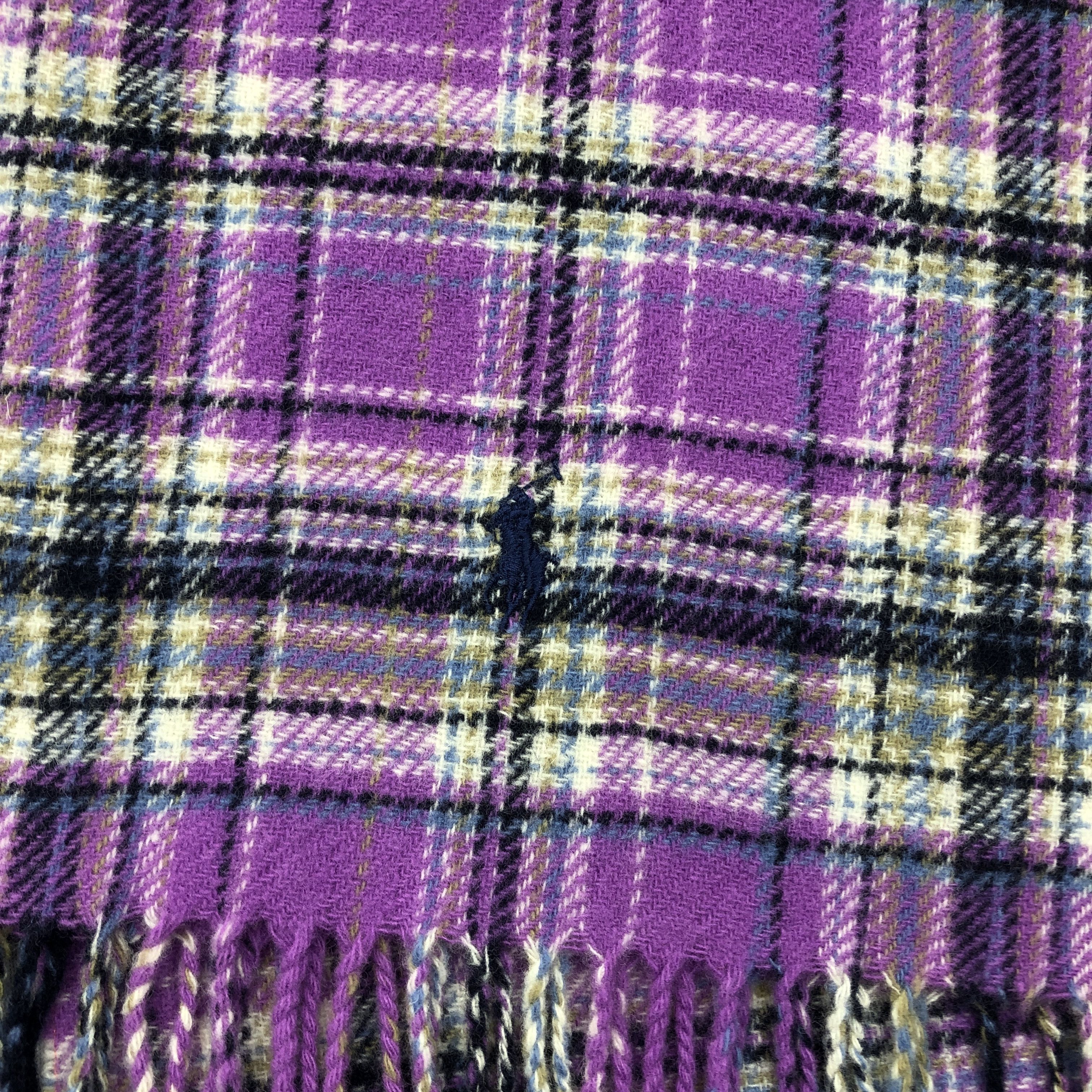 Polo Ralph Lauren Vintage Polo Ralph Lauren Scarf Muffler Wool Plaid Scarves Size ONE SIZE - 4 Thumbnail