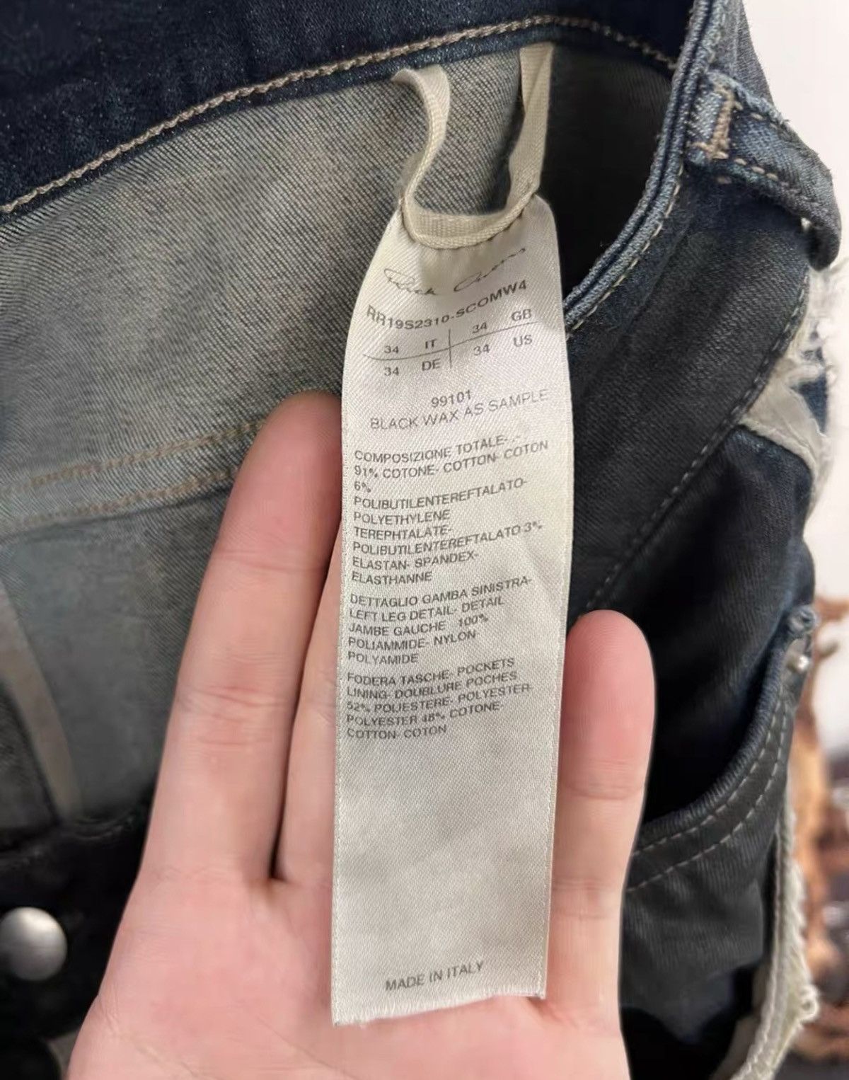 Rick Owens Rick Owens Runway Waxed Canvas&Denim Patchwork Cropped Pants Size US 34 / EU 50 - 6 Thumbnail
