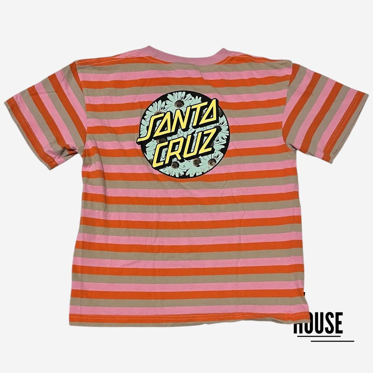 Santa Cruz Skateboards Santa Cruz Cali Poppy Pink Stripe Tee Size L / US 10 / IT 46 - 4 Thumbnail