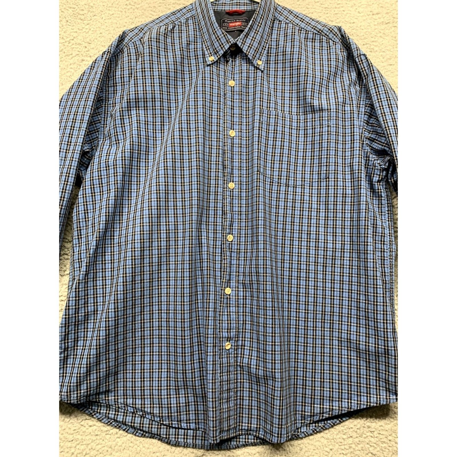 Wrangler Wrangler Button Shirt L Blue Black Plaid 1 Pocket Western Mens Regular Size US L / EU 52-54 / 3 - 3 Thumbnail