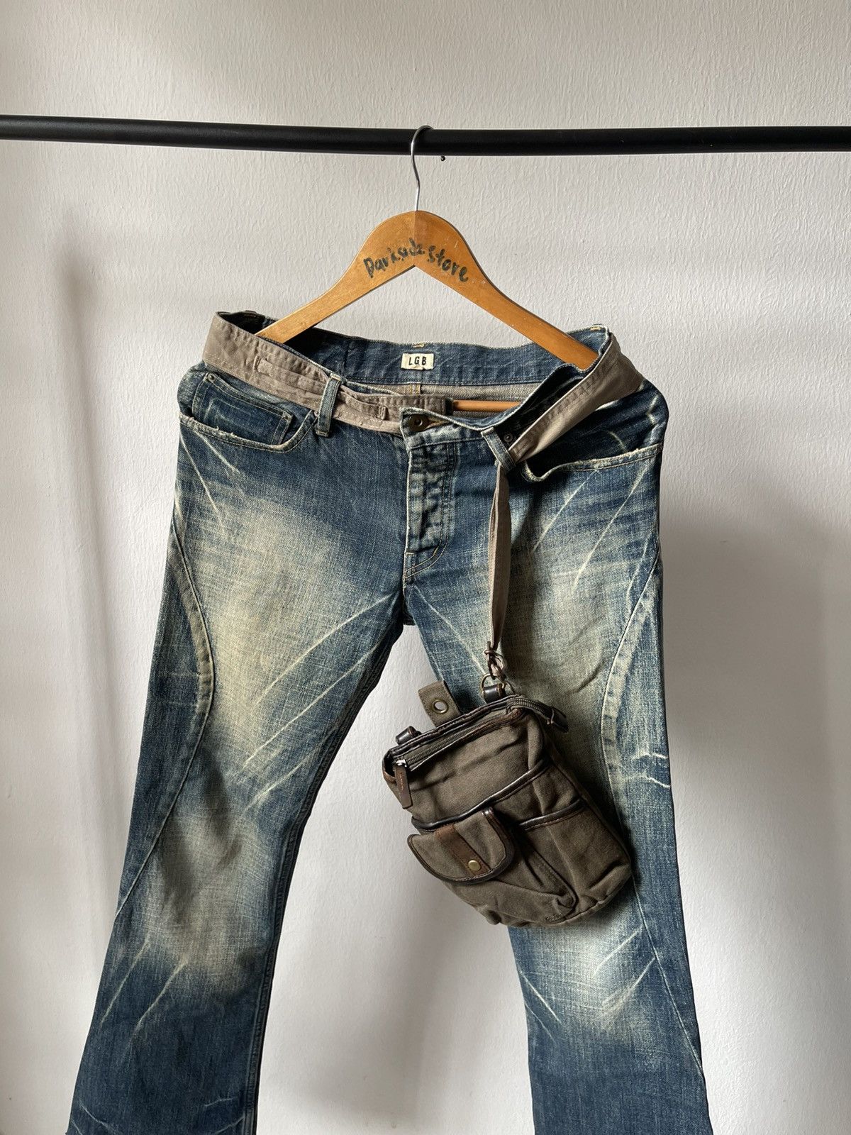 Le Grande Bleu (L.G.B.) L.g.b Wolf Denim Jeans Flare Size US 29 - 12 Thumbnail