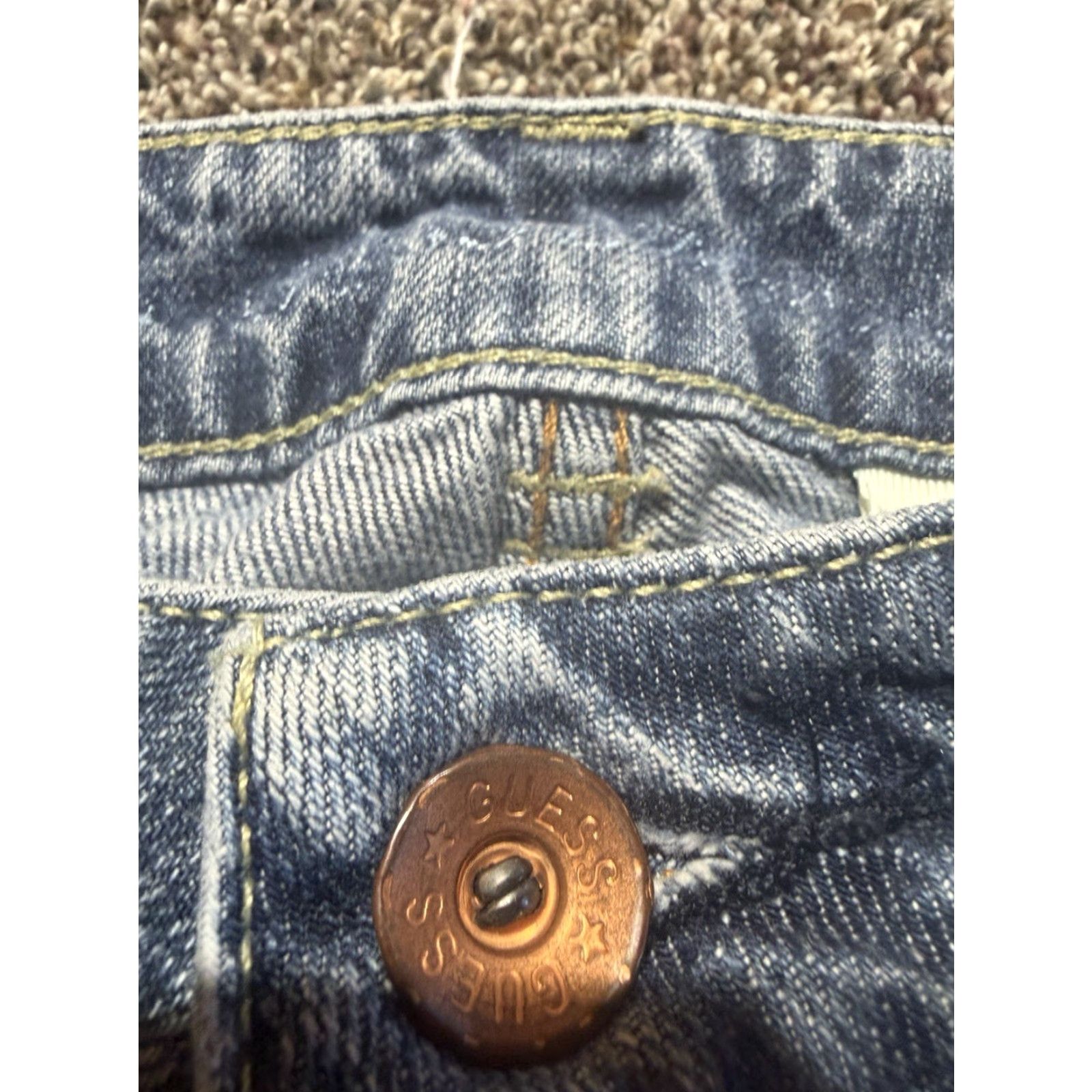 Guess GUESS Premium Daredevil Flare Women's Jeans Size 29 Blue Denim 29X35.5 FLAW Vintage: No, But— Size 29" - 4 Thumbnail