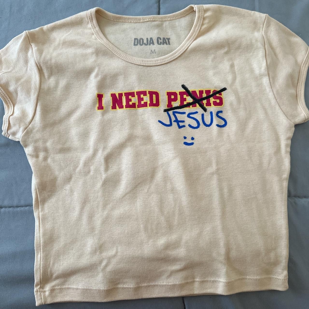 Doja Cat The Scarlet Tour Merch I Need Jesus Crop Top Tee
