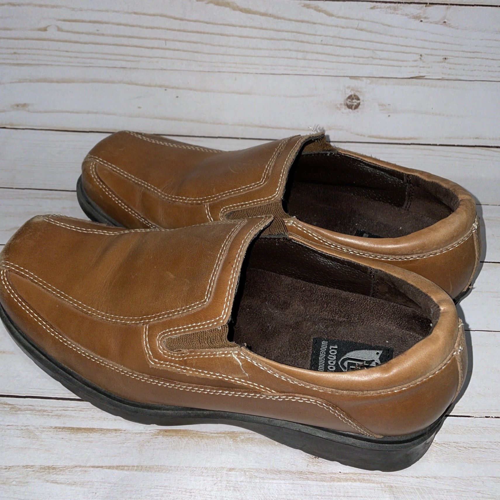 Vintage LONDON UNDERGROUND Trenton Loafer Men Brown Leather Size 10M Casual Leather Upper Outsole Leather Shoes Size US 10 / EU 43 - 2 Thumbnail