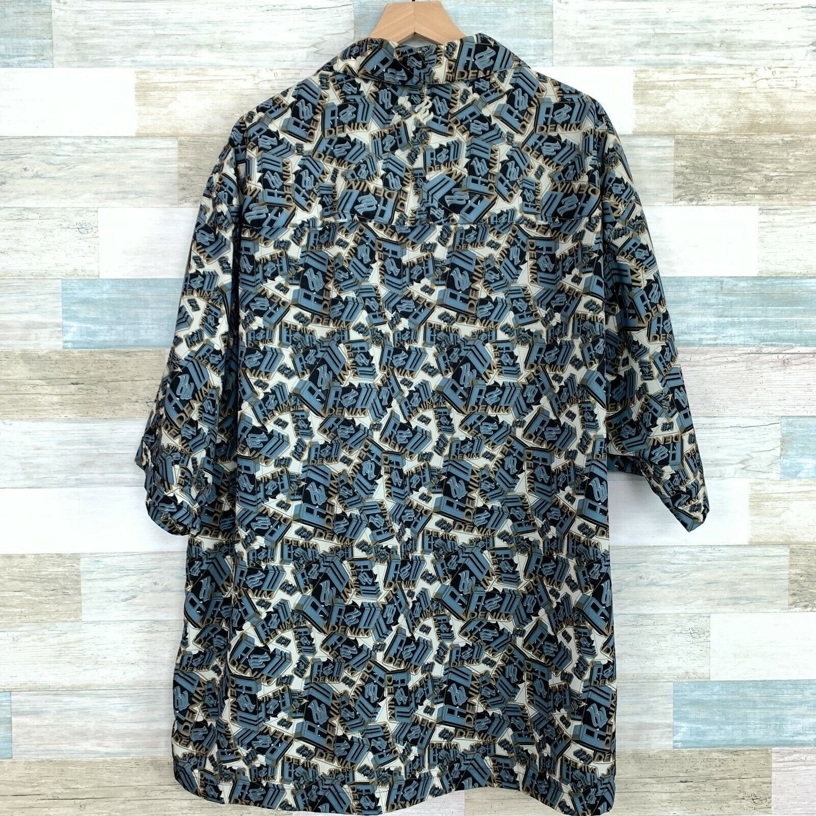 Rocawear Rocawear Denim All Over Print Spell Out Shirt 90s Mens XXL Size US XXL / EU 58 / 5 - 6 Thumbnail