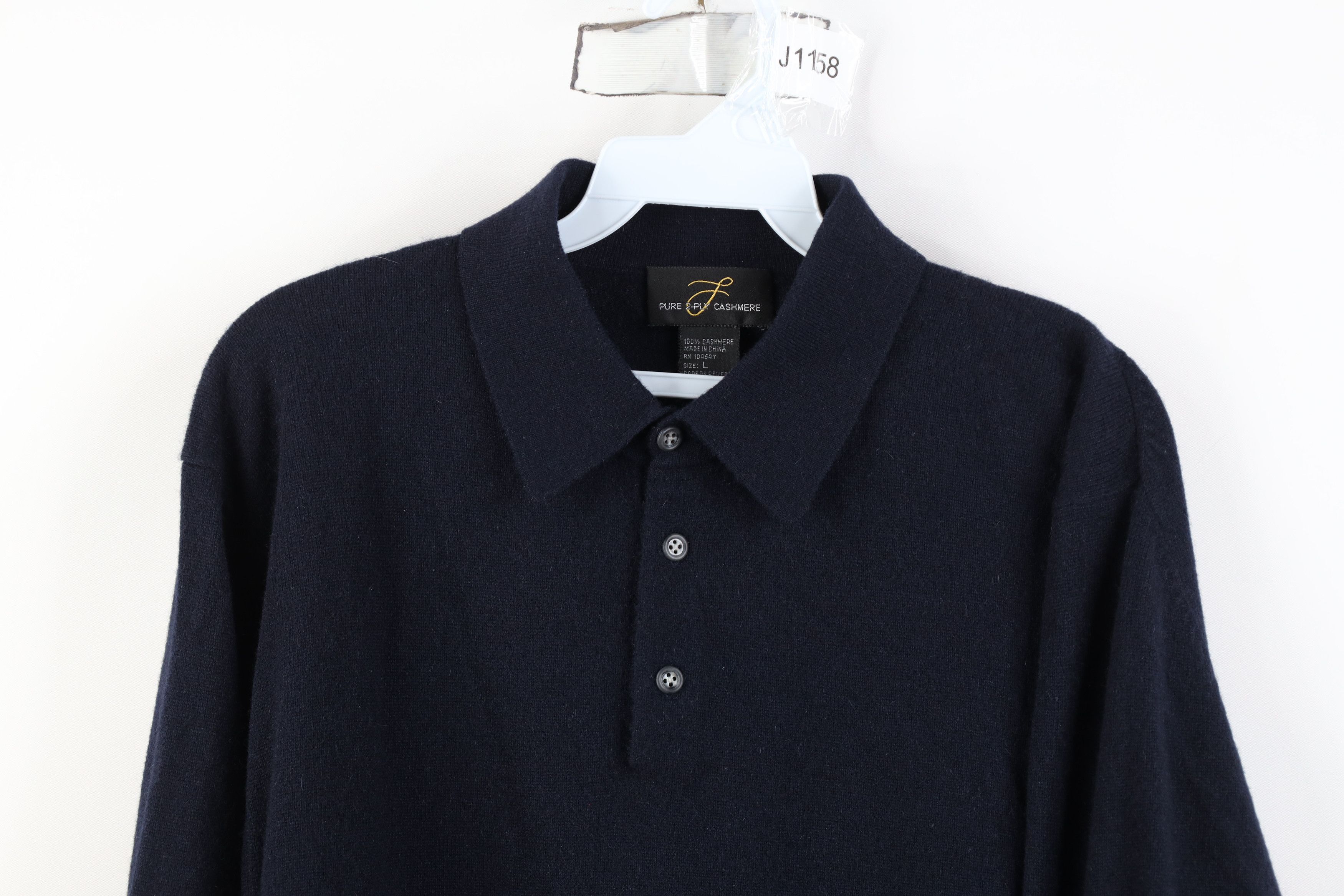 Vintage Vintage 90s Streetwear 2 Ply Cashmere Knit Collared Sweater Size US L / EU 52-54 / 3 - 2 Thumbnail