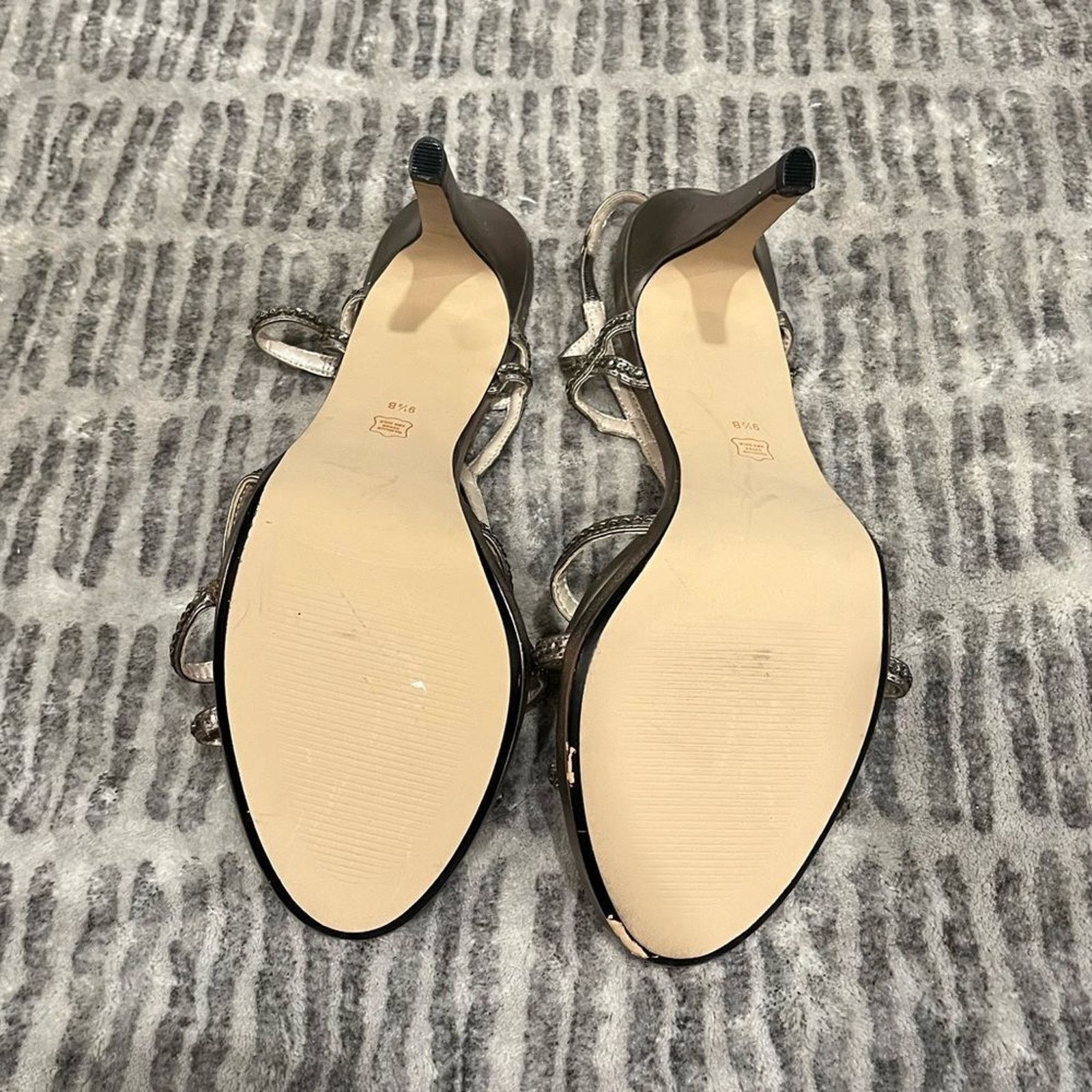 Vintage Caparros Stiletto Rhinestone Strappy High Heels Sz 9.5 B Size US 9.5 / IT 39.5 - 10 Thumbnail