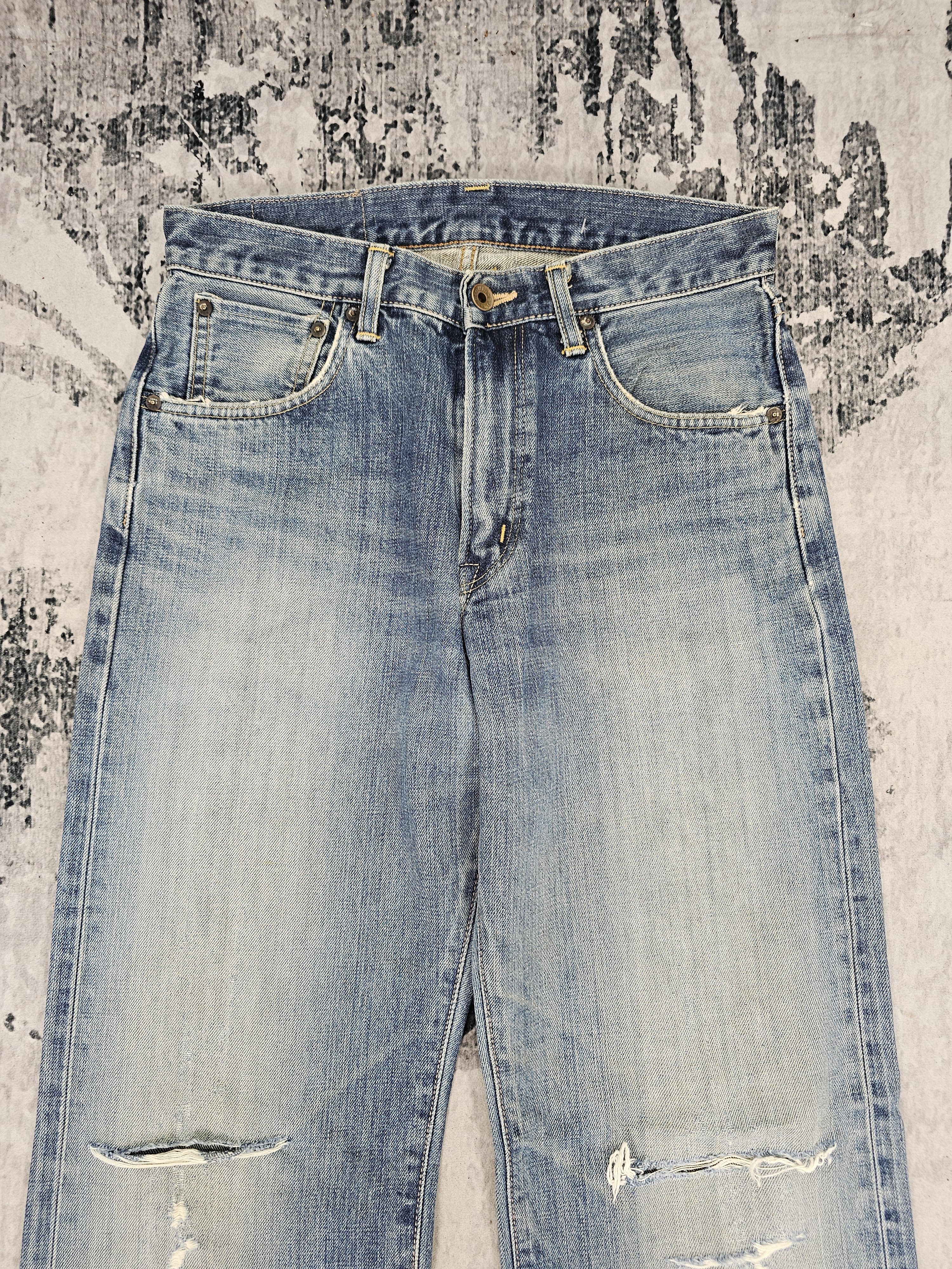Edwin EDWIN 505 X Selvedge Redline Faded Ripped Jeans JB0316 Size US 30 / EU 46 - 8 Thumbnail
